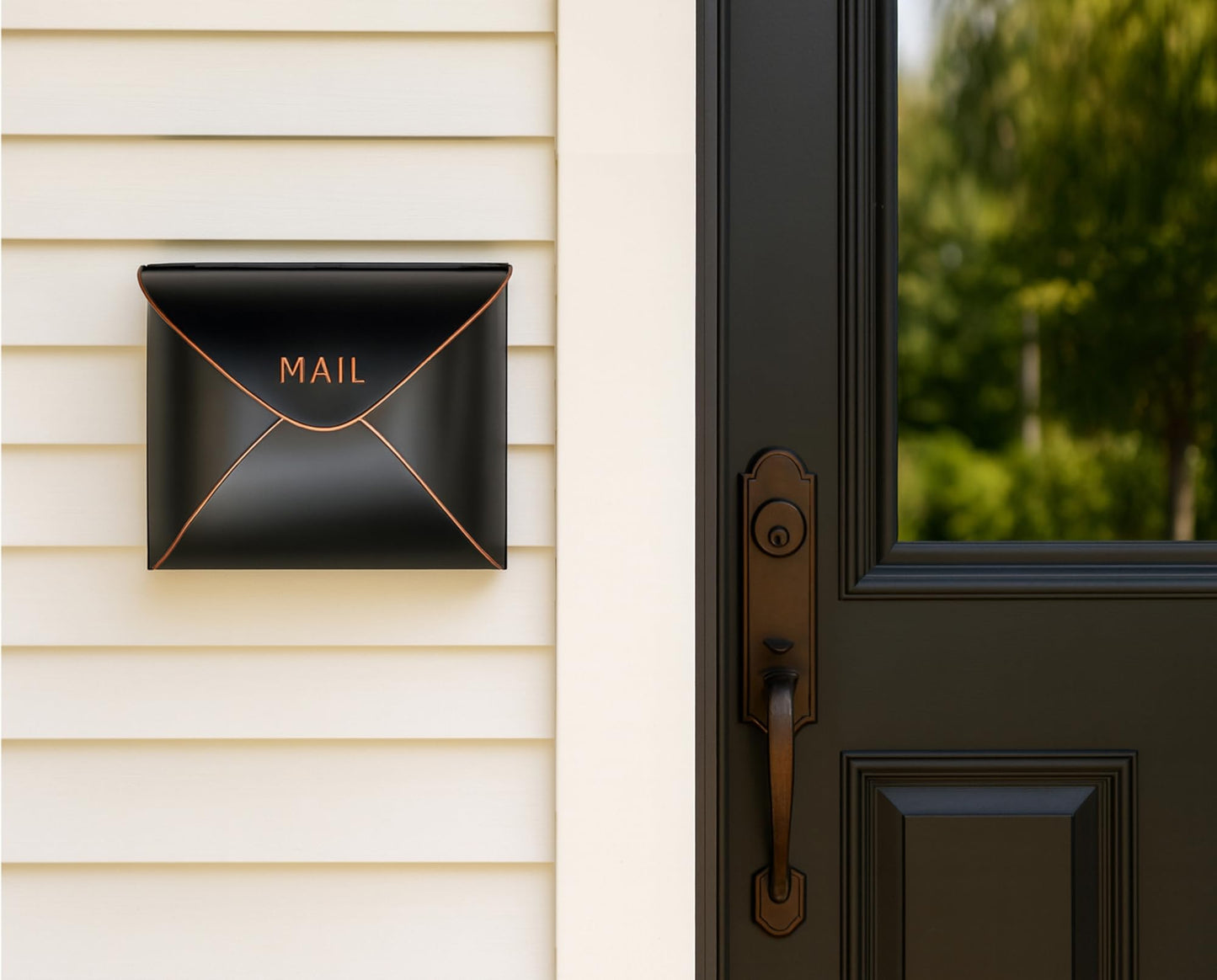 NACH Black Mailbox Wall Mount, 11.5 x 9 x 4.5 inch Wall Mount Mailboxes for Outside, Waterproof Mailboxes for Outside - Envelope Mailbox - Ships from Canada