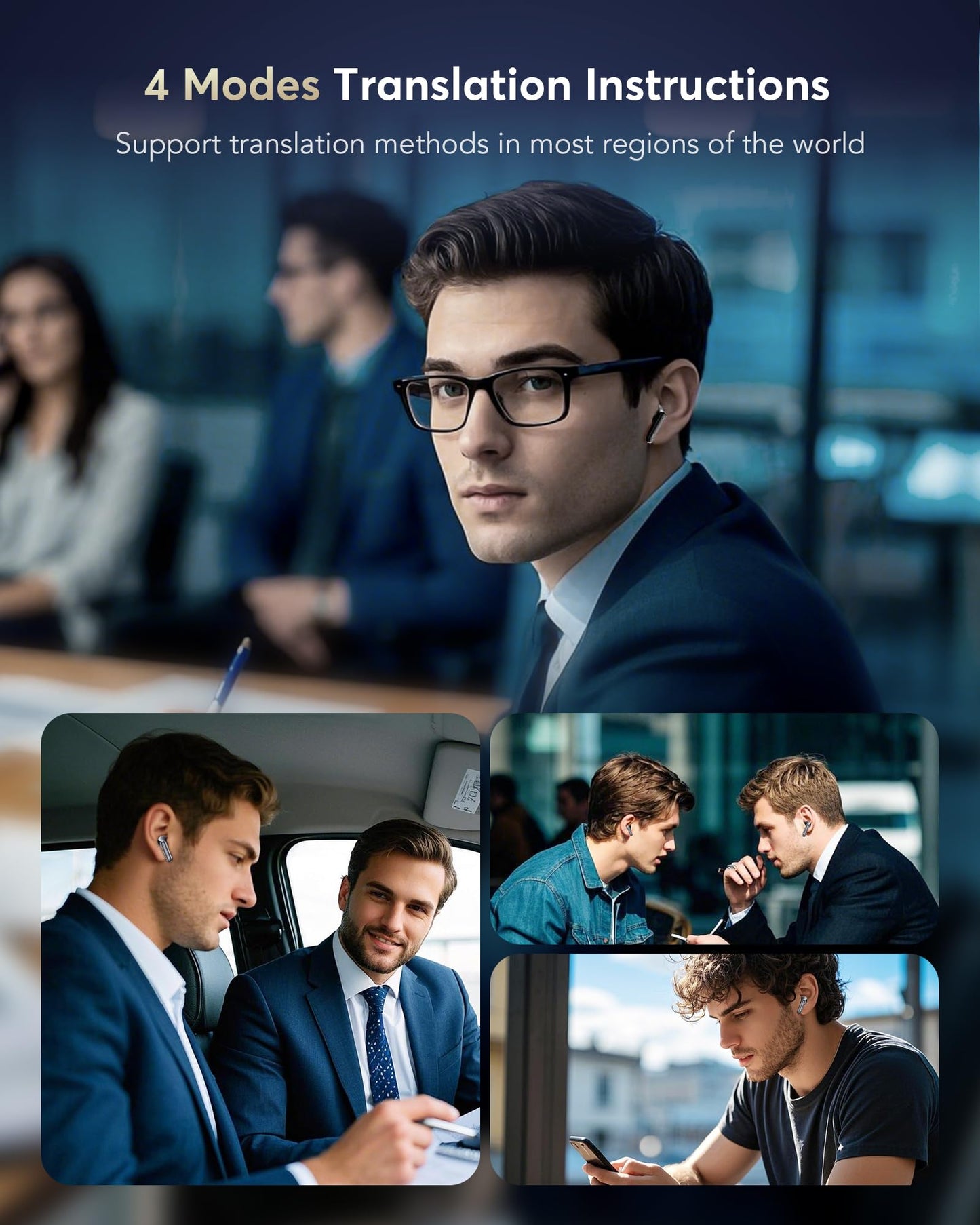 AI Translation Earbuds Real Time,188 Language Translator earbuds,No Subscription Audifonos Traductores Inglés Español,Simultaneous Interpretation Translator Ear Buds,AI Translating earpiece for Travel