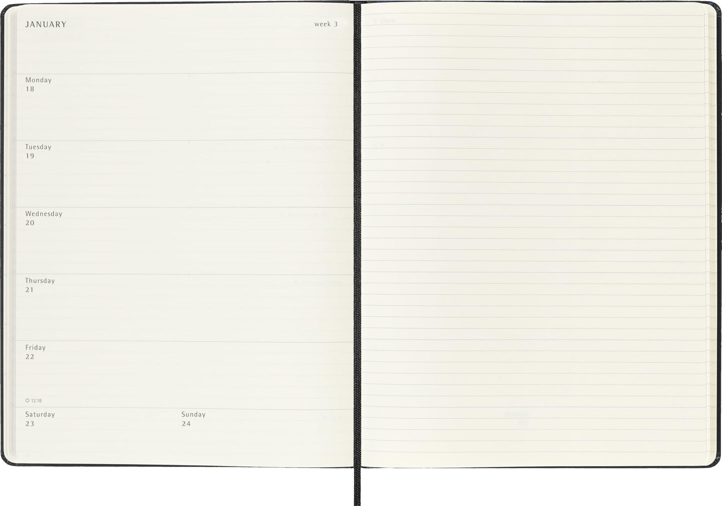 Moleskine Classic 18 Month 2026-2027 Weekly Planner, Hard Cover, XL (7.5" x 10"), Black, 208 pages
