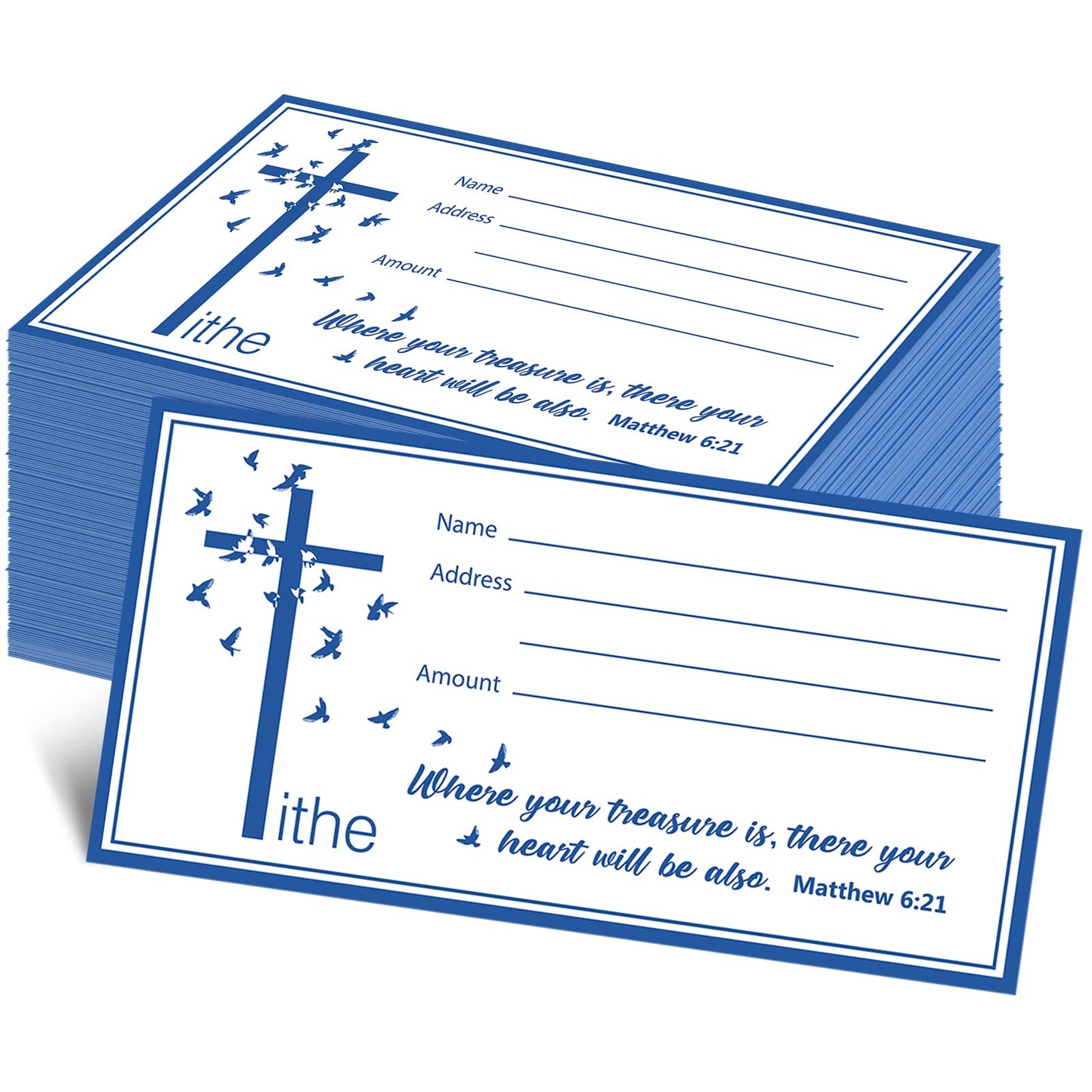 Woanger 500 Count Tithes and Offering Envelopes for Church Donation Envelope Bill Size Checks and Cash for Tithes and Offering(Pigeon)