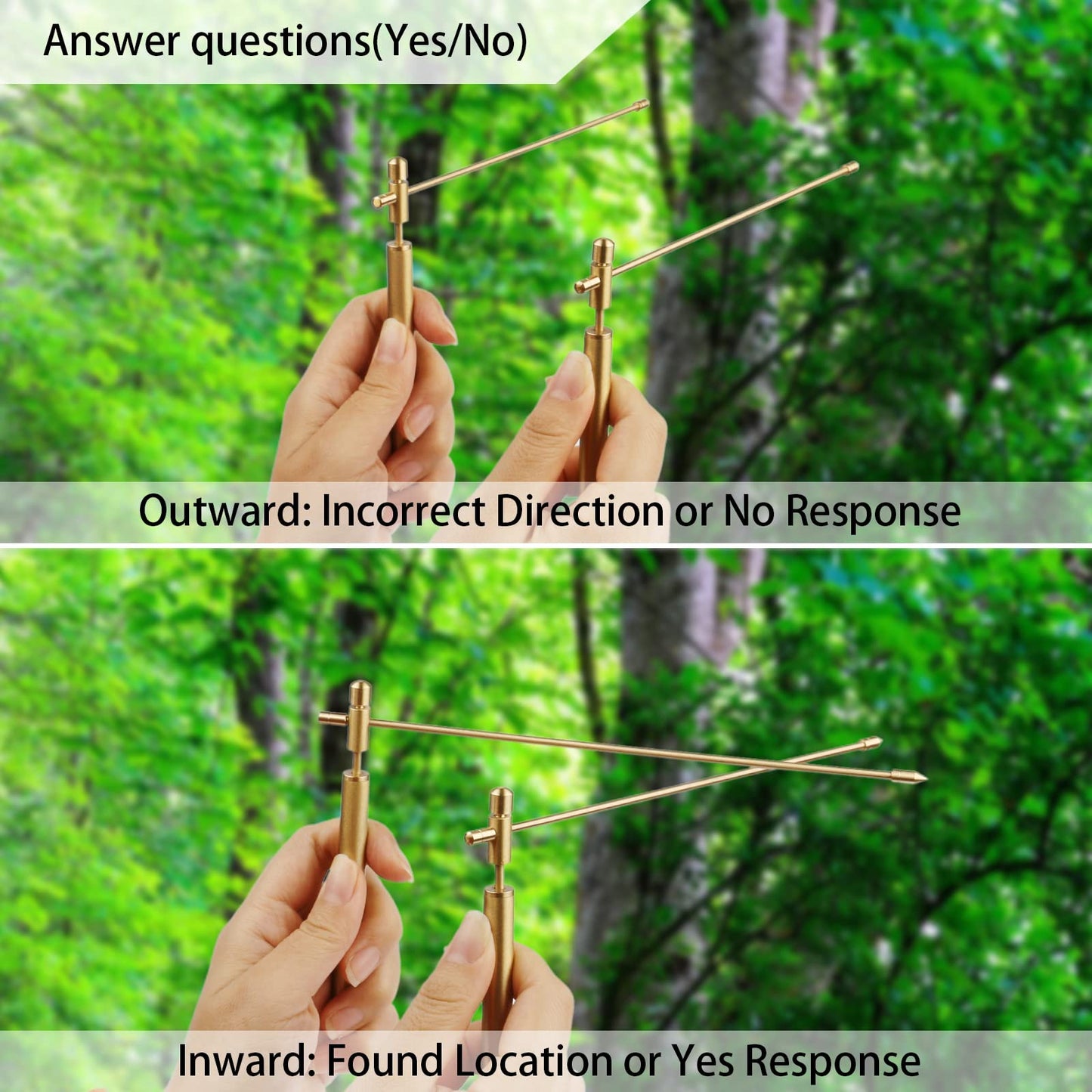 99.9% Copper Dowsing Rods, 2PCS Divining Rods, Solid Copper and Brass With Gift Box and Bag - Detect Gold, Water, Ghost Hunting, Locating Lost Items, Yes/No Questions
