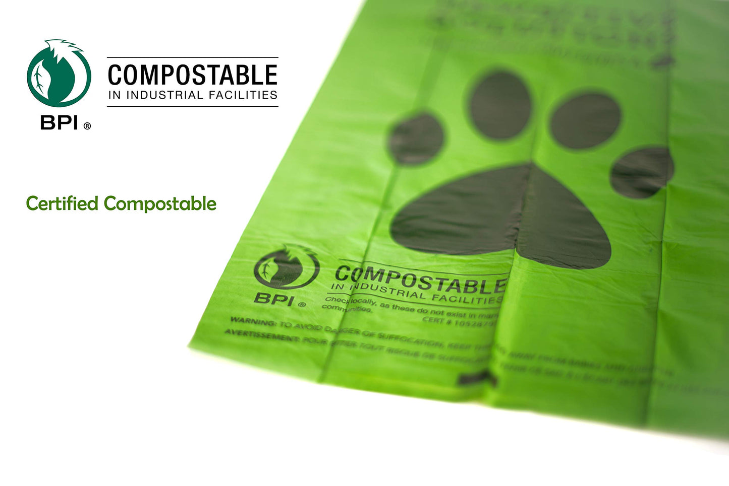 Pawsitive Solutions 6 Pack (720 Bags) Compostable Extra Thick and Strong Unscented Doggy Poop Waste Bags - Easy Open - Eco-Friendly