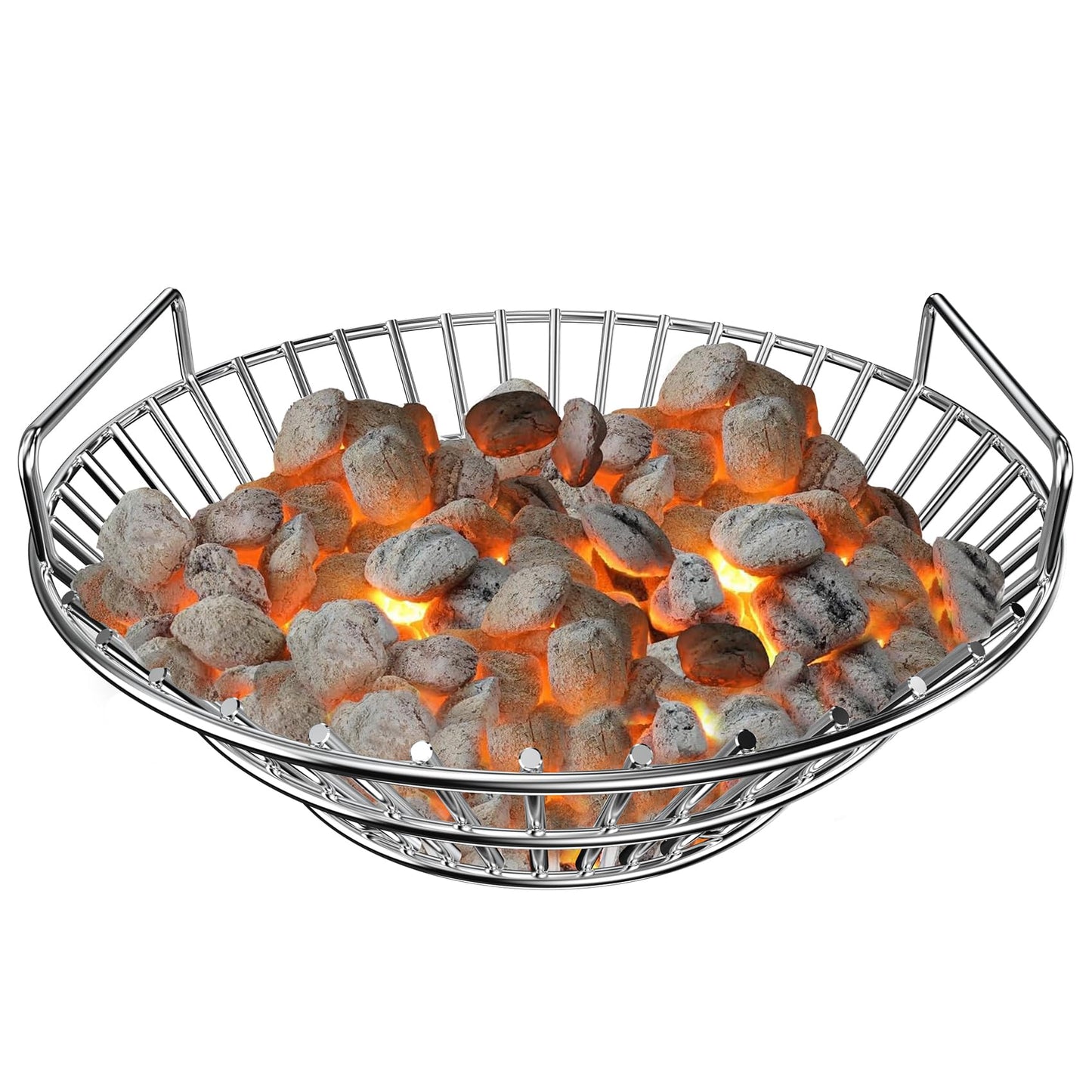 onlyfire Stainless Steel Charcoal Ash Basket Fits Large BGE, Kamado Joe Classic and Other Similar Grills