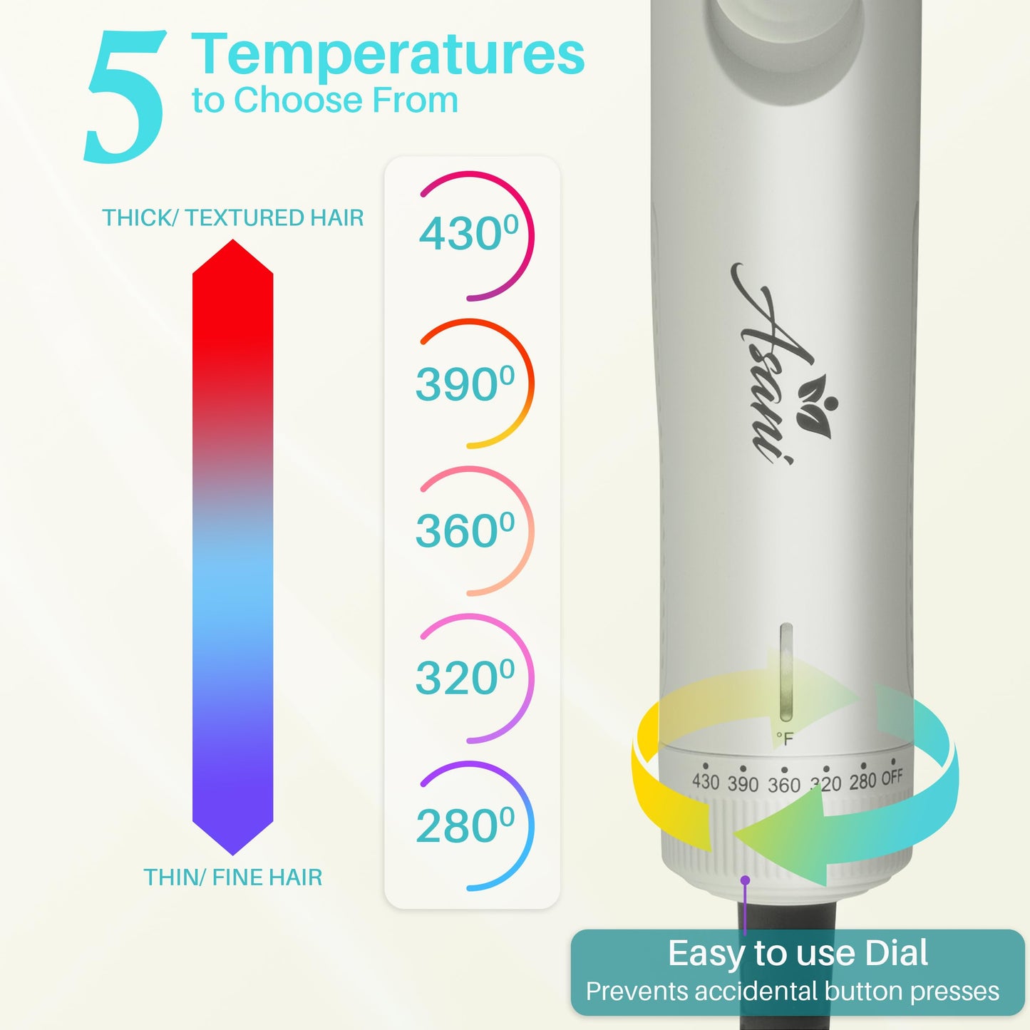 360° Airflow Styler - 2-in-1 Professional Curling Wand & Hair Straightener - Flat Iron Curler with Cooling Fan, Air Vents - Crimper Styling Tool for Volume & All-Day Curls - All Hair Types (White)