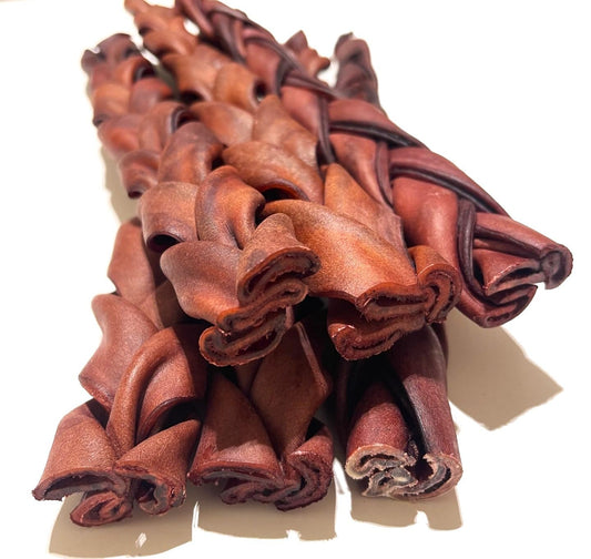 Braided Beef Collagen Sticks for Dogs *(12 INCH 3 Pack Jumbo 500 Grams)* - Long Lasting Collagen Chews - NO Odor - Rawhide Free - Bully Stick Alternative High Protein Dental Treats