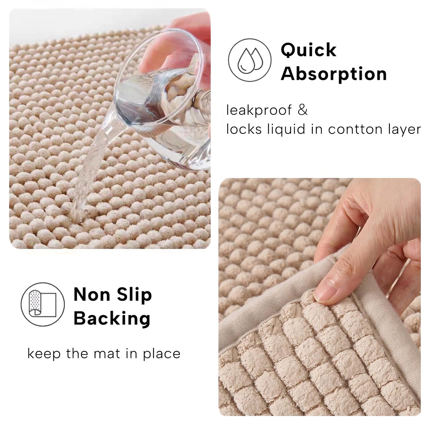 KEYIDE 2 Pack Guinea Pig Fleece Cage Liner 47"x24" C&C Cage Absorbent Rabbit Bedding Bunny Training Pad Warm Comfortable Sleep Bed Mat for Ferret Rat Hedgehog (Beige)