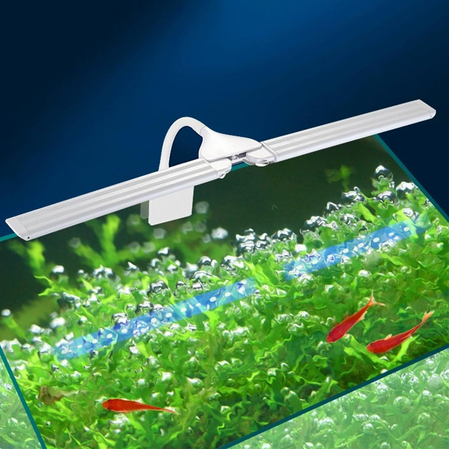 LED Aquarium Light Full Spectrum Clip Fish Tank Light Plants Lamp 360° Adjustable 2 Light Bar Super-Bright 6W Suitable for 10-30 Gal Fish Tank (6W)