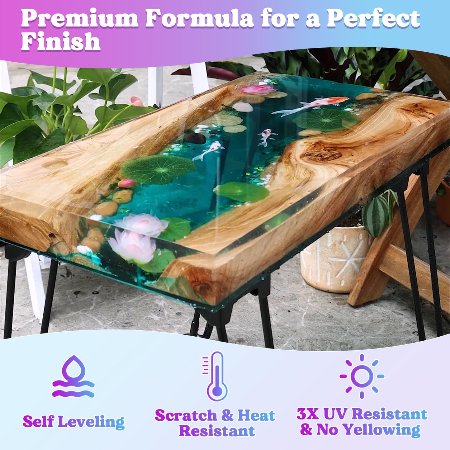 LET'S RESIN Casting Epoxy Resin Kit, 1L(34oz) Crystal Clear & Bubble Free Epoxy Resin and Hardener, High Gloss Resin Kit for DIY Art, Mould Casting, Wood, Jewellery Making, Coasters, Table Top