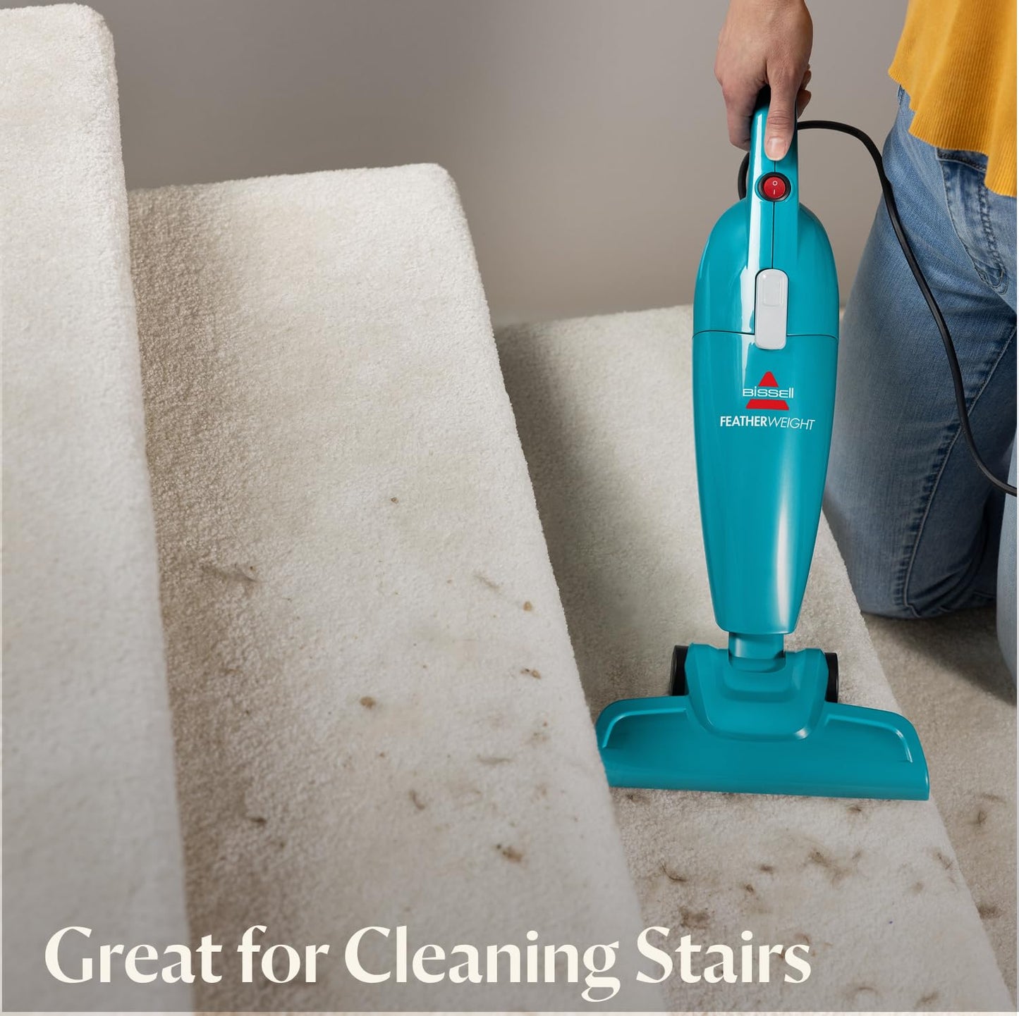 BISSELL Featherweight Stick Vacuum Cleaner, Lightweight 3 lb Corded Vacuum, 2.1 Amp Motor, 3-in-1 Lift-Off Handheld, Crevice Tool, Bagless, Multi-Surface Hard Floor, Carpet & Stairs, 2033