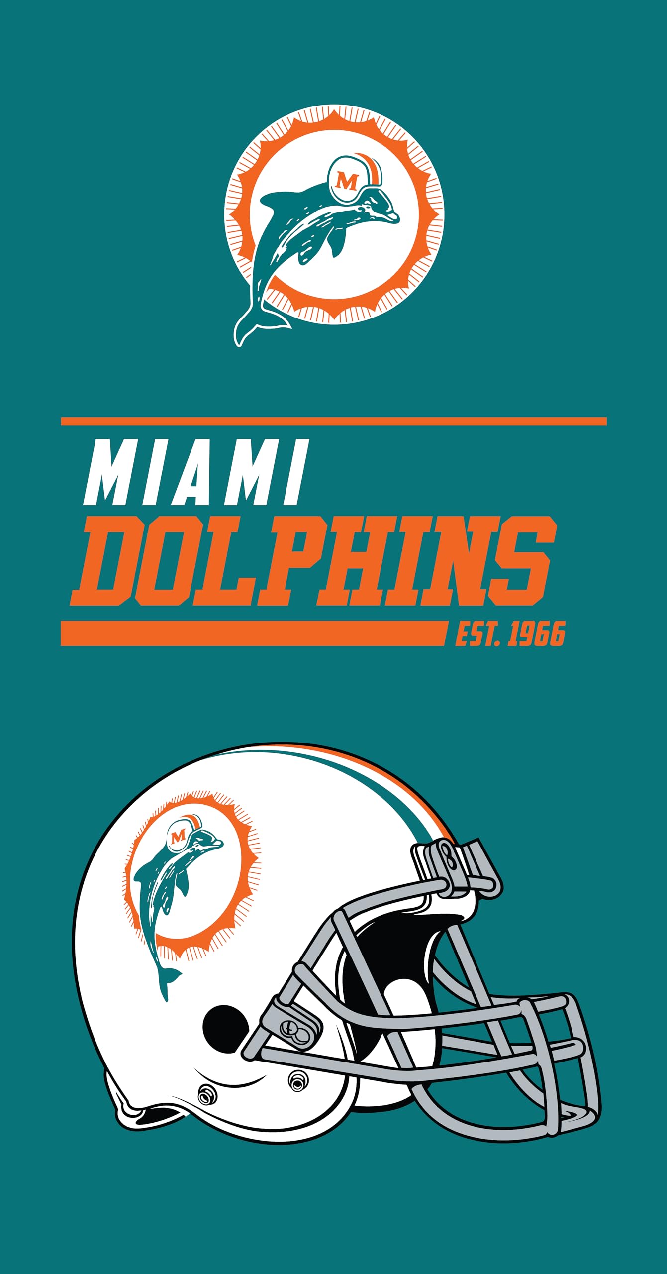 Northwest NFL Miami Dolphins Beach Towel, 30" x 60", 40 Yard Dash Legacy