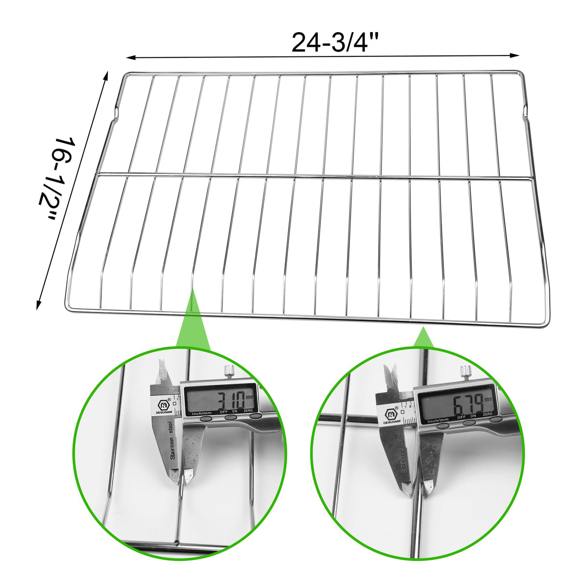 Evecad DG75-01001C Oven Rack, DG75-01001D Range Rack-flat for Samsung Oven Accessories DG75-01001A NE63A6511SS NX60A6511SS 304 Stainless Steel Oven Rack, 1 Pack
