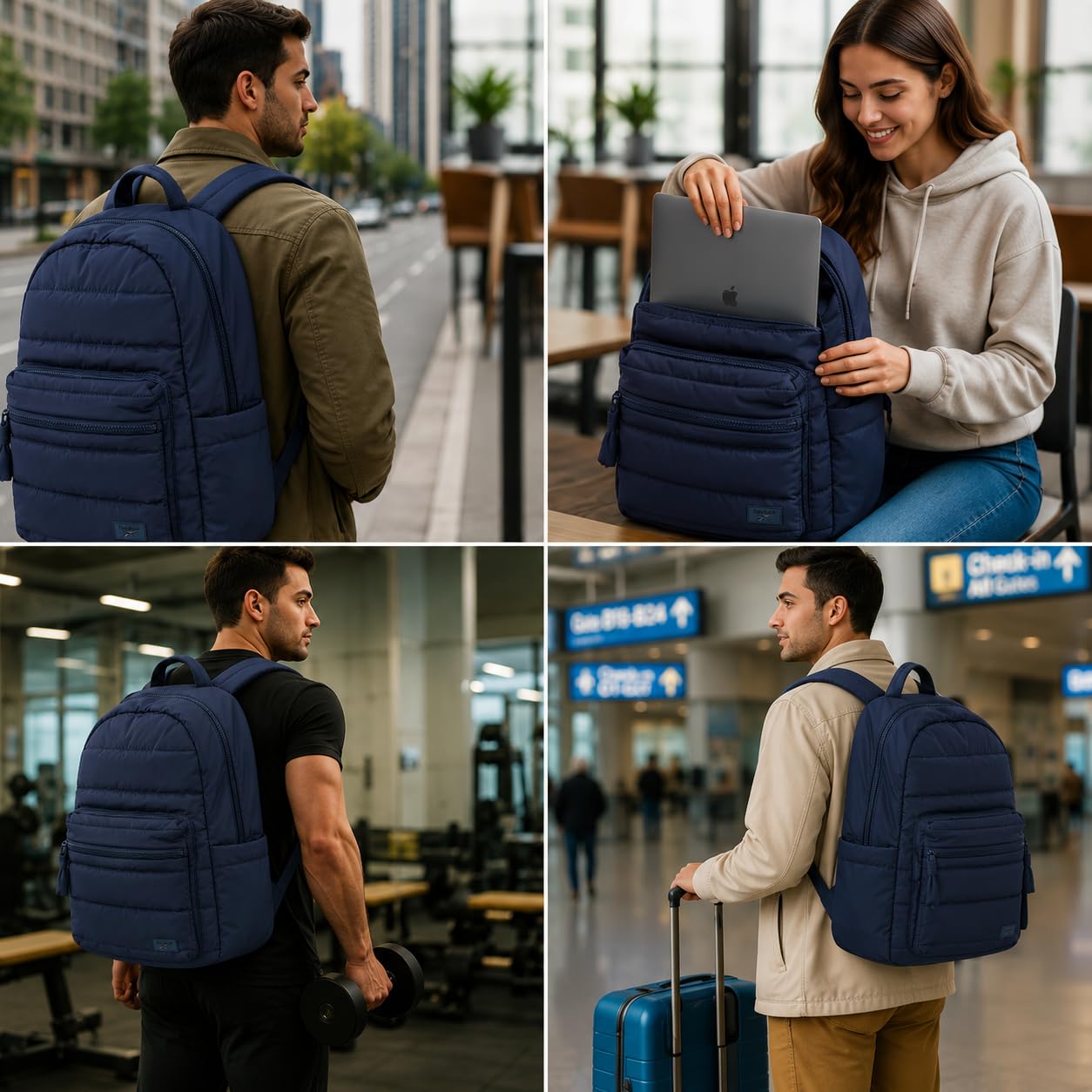 Reebok Backpack - Multipurpose Lightweight Carry On Everyday Laptop Gym Travel Commuter Backpack, Skyler Blue, One Size, Element School Backpack
