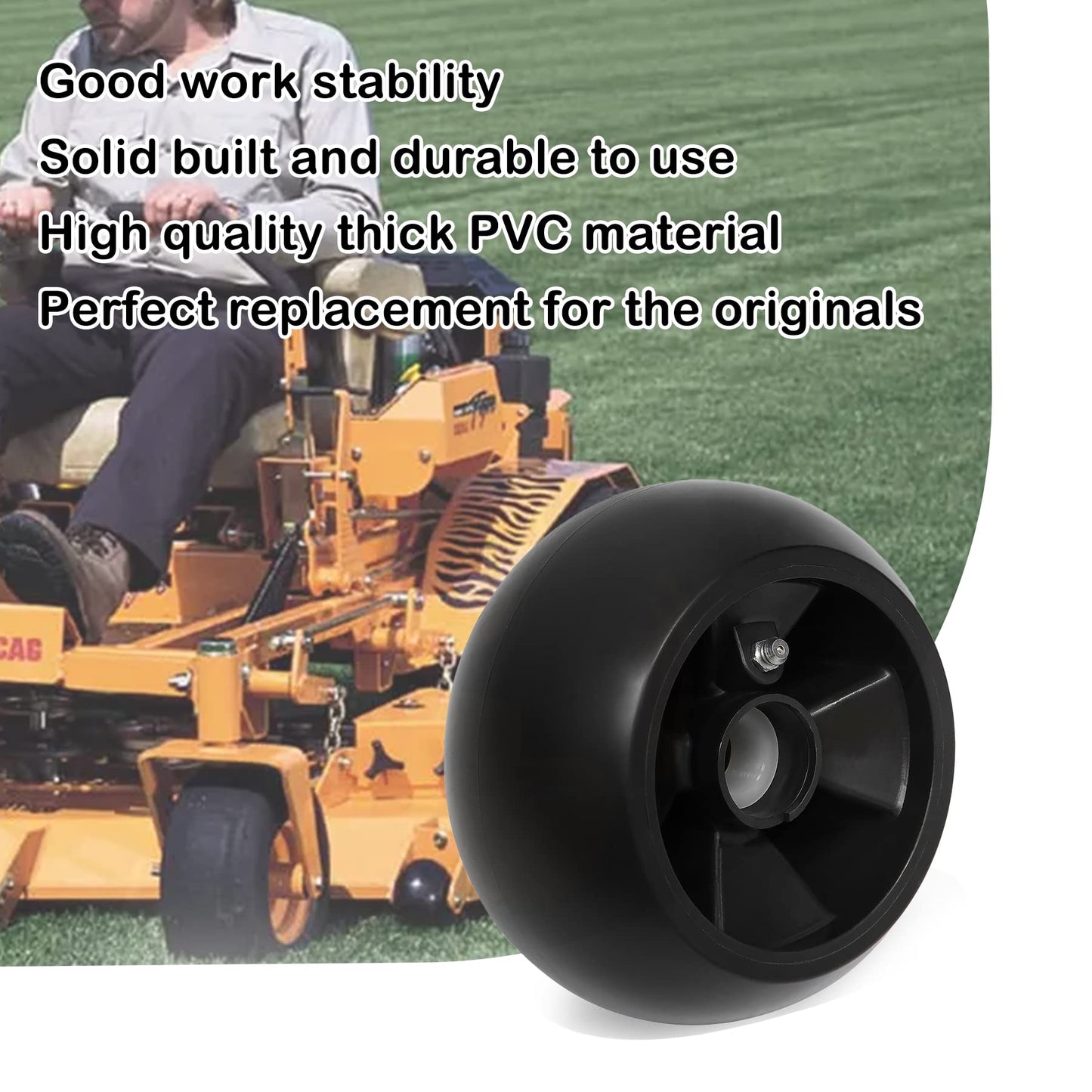 Deck Wheel Kit 4PCS Compatible with John Deere 48" 54" 60" 72" Deck Lawn Mowers Part# AM125172