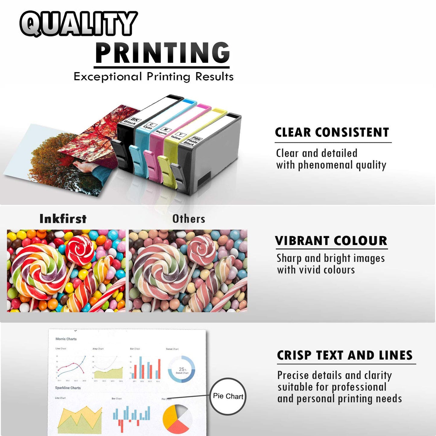 12 Inkfirst Compatible Ink Cartridges for HP 564 XL 564XL High Yield (4BK, 2PBK, 2C, 2M, 2Y) Photosmart 7510 7515 7520 7525 C6340 C6350 C6380 D5445 D5460 D7560 C510a C309g