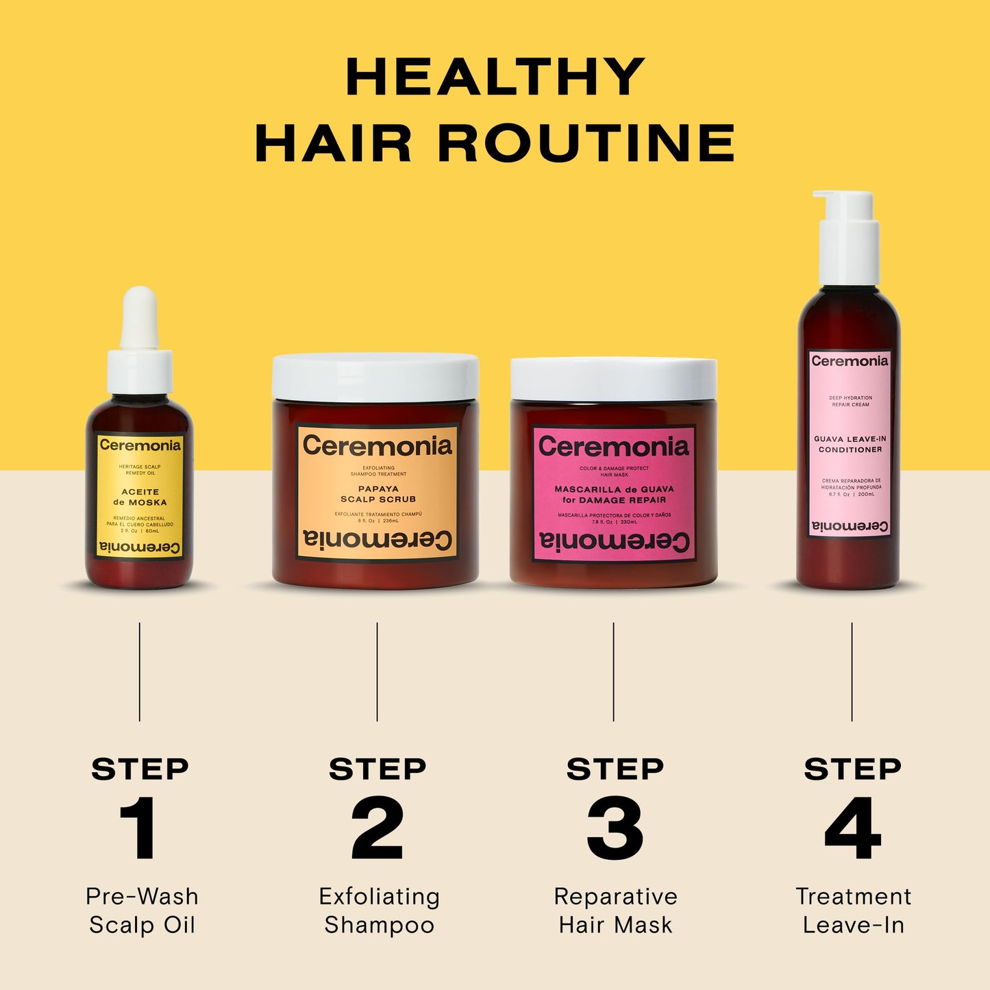 Ceremonia Brush de Pelo Bamboo Sustainable Paddle Brush for Thick Hair & Scalp Stimulation