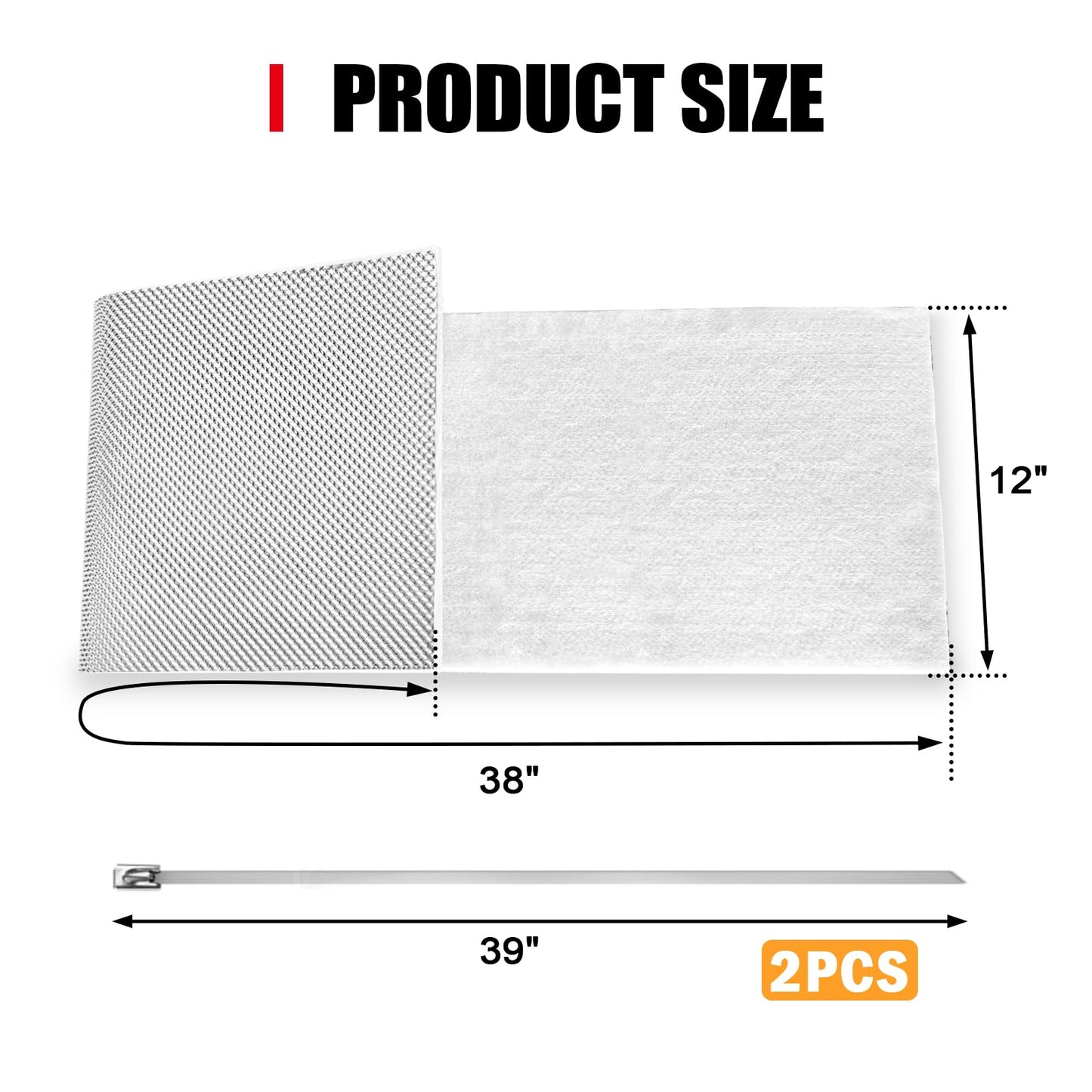Peastorm Exhaust Wrap Heat Shield Automotive Aluminum Material Muffler Wrap Insulation Armor, 12" x 38"