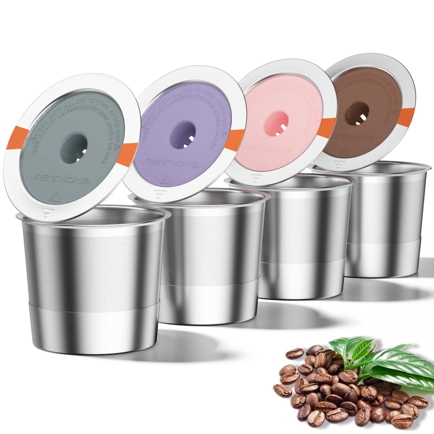 RETHONE Reusable K Cups Coffee Filter, Stainless Steel K Cup Reusable Coffee Pods Filters for Keurig 1.0 & 2.0 Coffee Makers BPA-Free Refillable Coffee Filters