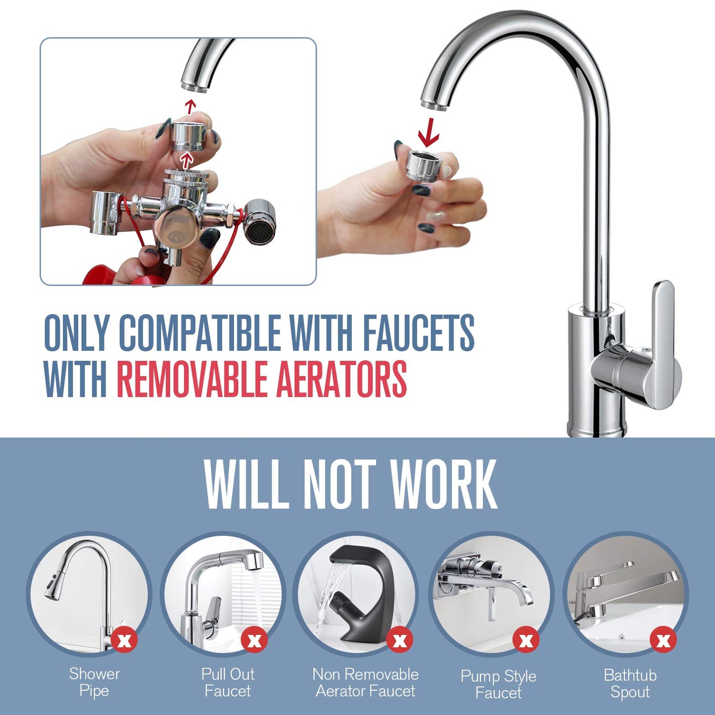 HK Eye Wash Station, Faucet Mounted Emergency Eyewash Stations for Sink Attachment, Eye Flush Unit for First Aid