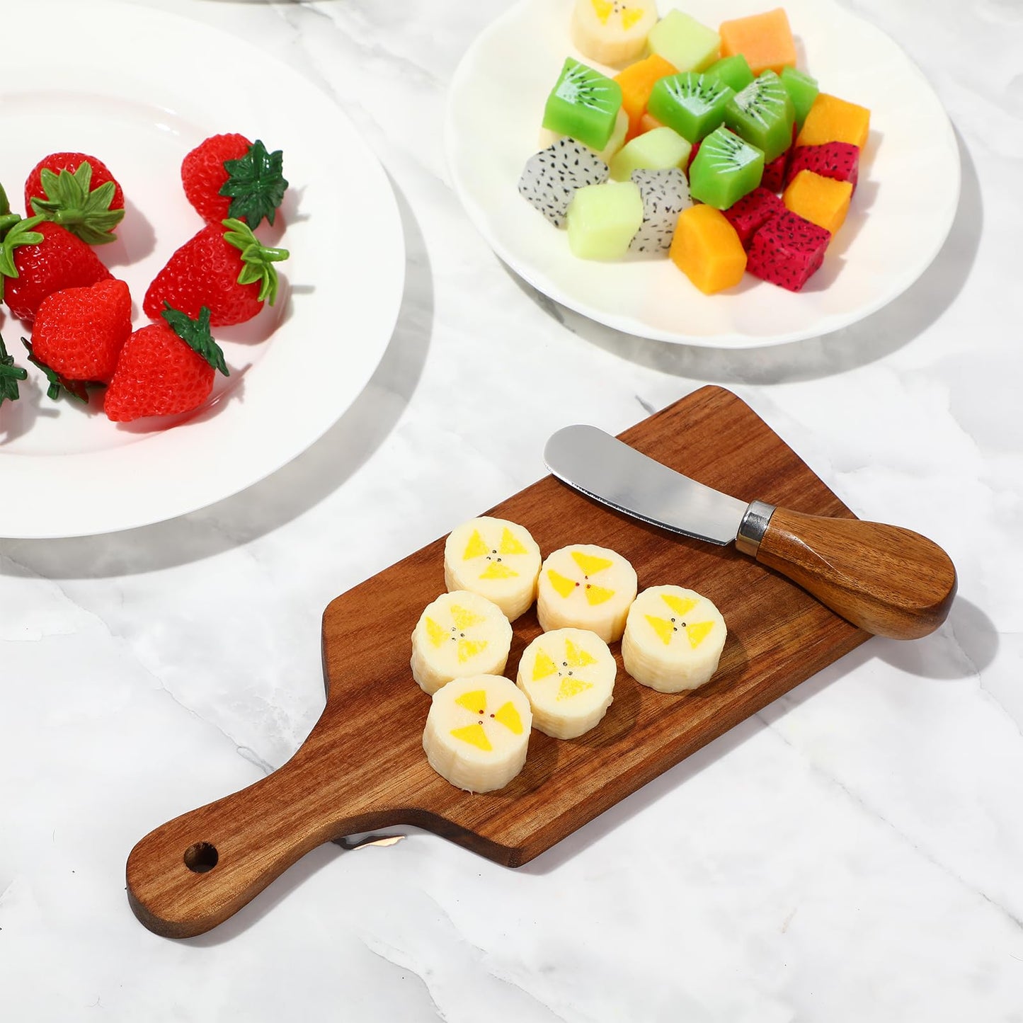 12 Sets Bridal Baby Shower Cheese Prizes Mini Charcuterie Board Set with Knives Wooden Board and Thank You Box Game Gifts for Wedding Party Guests Winners(Acacia Wood)