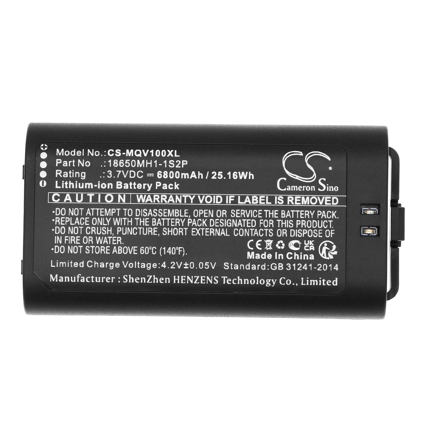 6800mAh / 25.16Wh Replacement Battery for MYQ Smart Garage Video KEYPAD, VKP1-MYQ, 18650MH1-1S2P