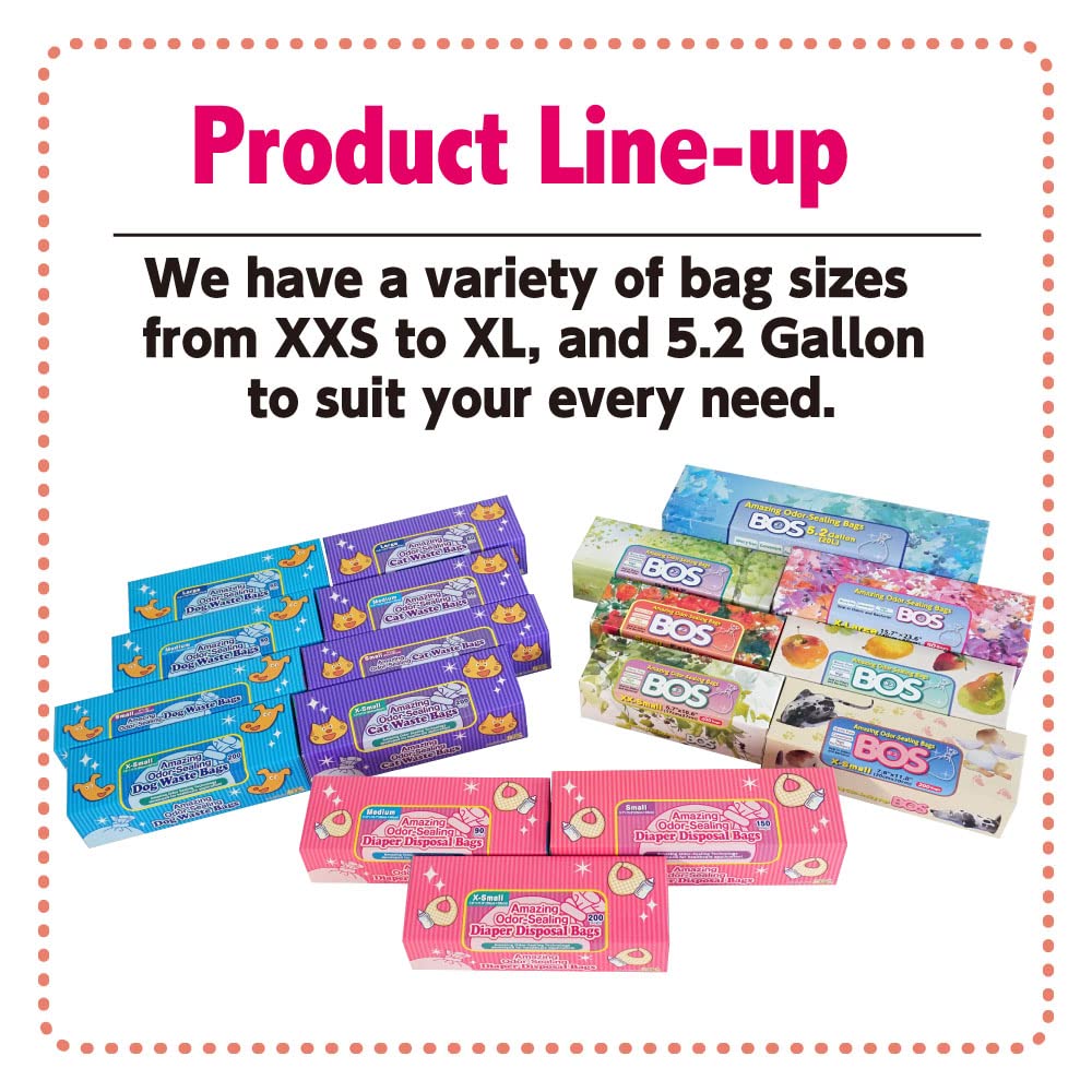 BOS Amazing Odor Sealing Cat Waste Bags - Durable and Unscented [Size: S, Color: light blue] (90 count, Pack of 2) (180 Bags)★May be too small to get a litter scoop inside!