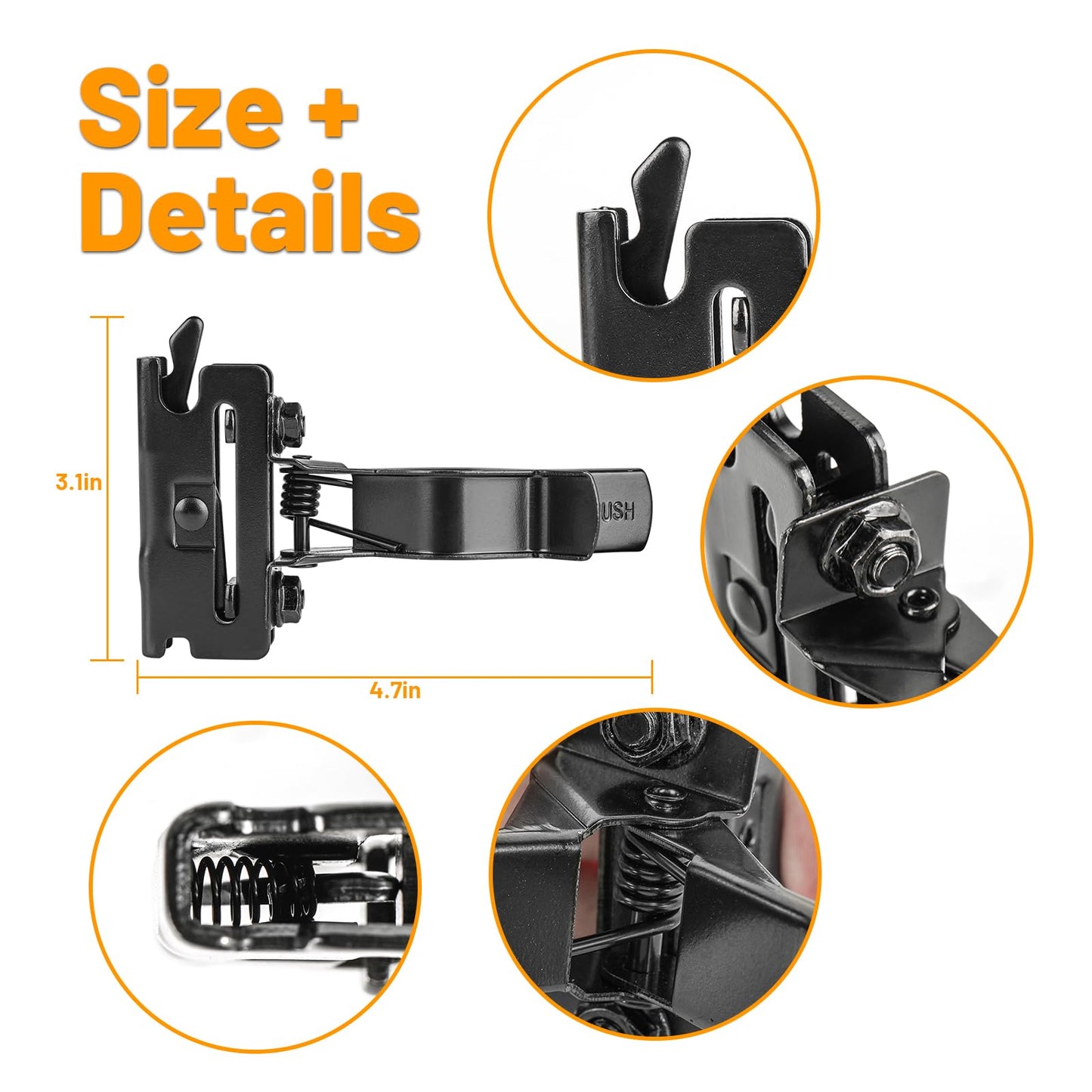 E-Track Tool Holders, E Track Accessories Large Opening for Enclosed Trailer to Keep Shovels, Rakes, Broom E Track Tool Holder Hanger for Trailer Accessories（4 PCS）