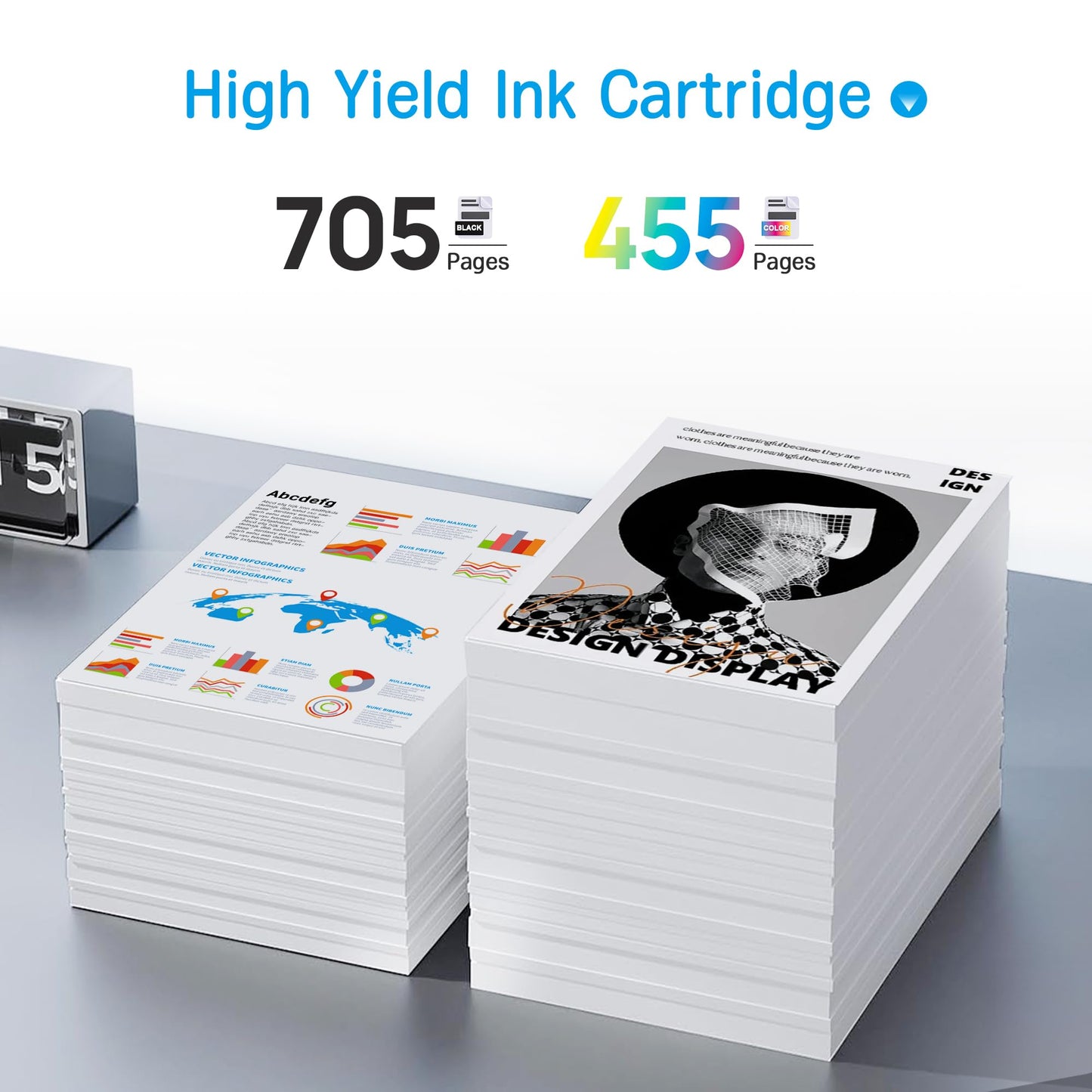 67 XL Ink Cartridges for HP 67XL HP67XL Black Ink Cartouche Encre for HP 67 Combo Pack for HP 67 XL for HP Deskjet 2700 Ink Cartridges for Envy 6000 6055 6052 6032 6075 DeskJet 2755 2700 4155 Printer