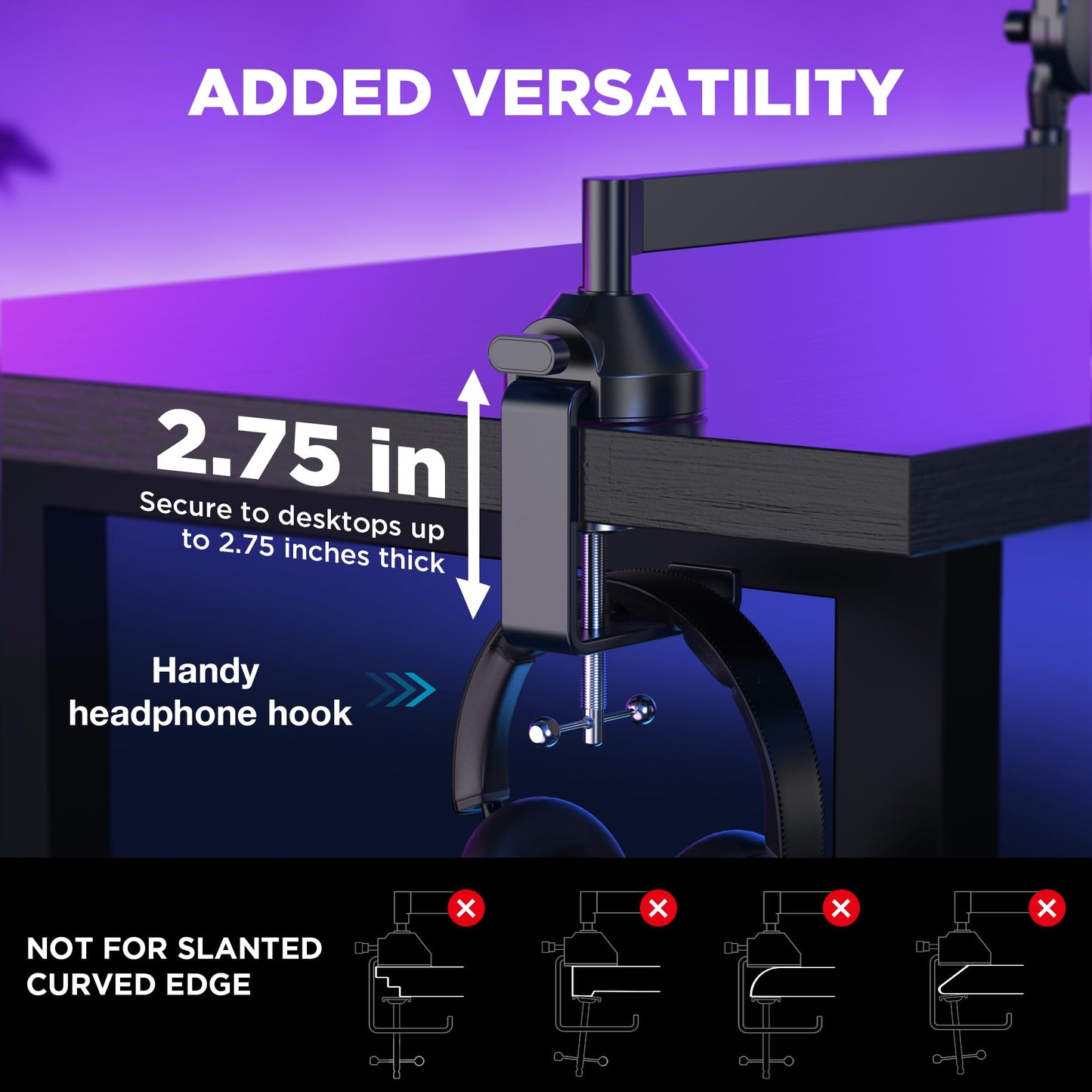 InnoGear Low Profile Mic Arm, Microphone Boom Arm Desk Mount for Fifine AM8 K669B Elgato Blue Yeti HyperX QuadCast AT2020 Shure SM58 SM7B, Mic Stand with Mic Clip 3/8" to 5/8" Adapter