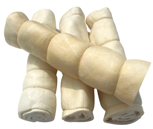 Beef Cheek Rolls Dog CHEW Treat - *(Original 4 Pack, 12 INCH)* - Original/Peanut Butter Flavors - Single Ingredient - Rawhide Free - Super Thick - All Natural - Long Lasting Beef Cheek Rolls