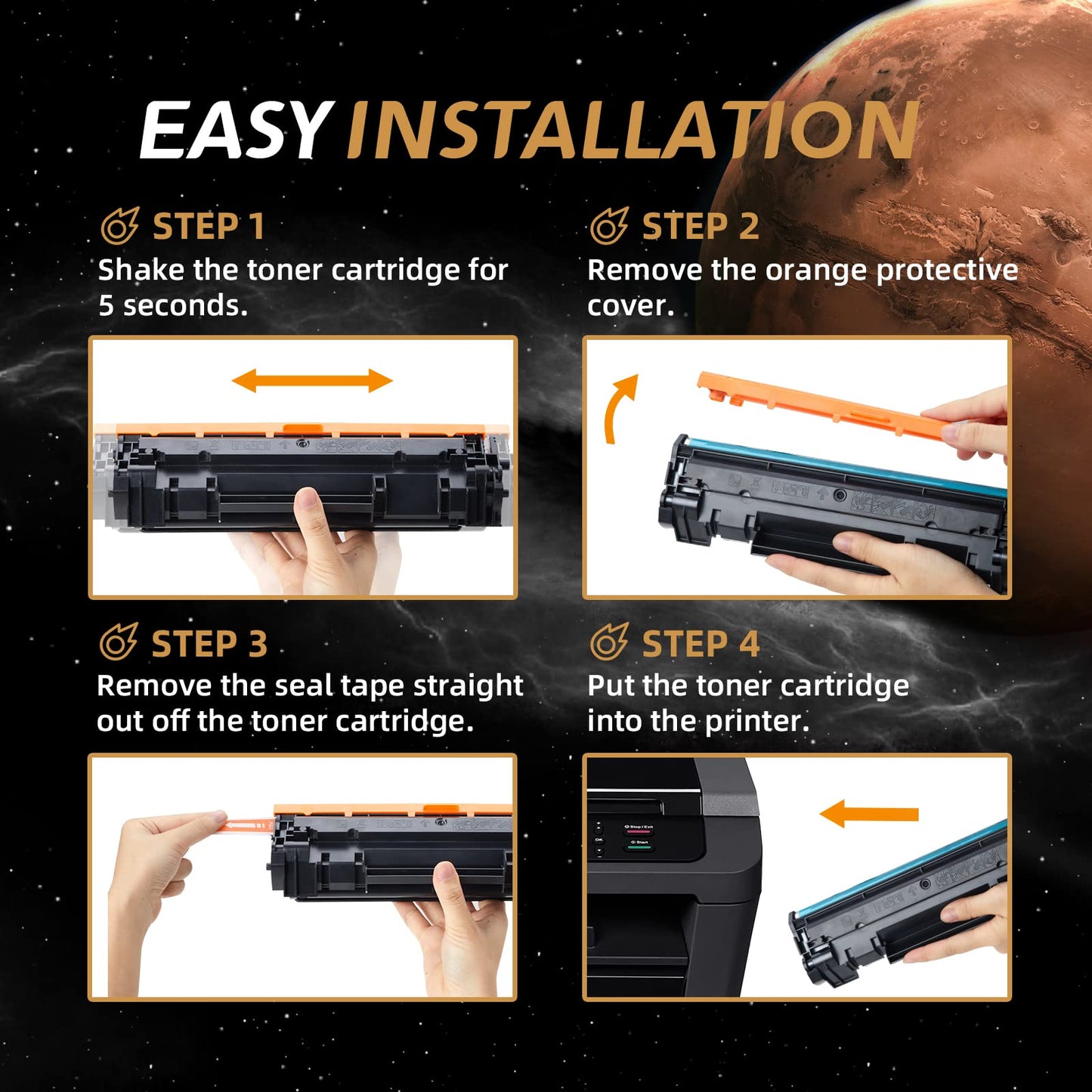 2PK [Latest Chip] CF248A 48A Black Toner Cartridge Replacement for HP 48A CF248A M15w Toner Work with LaserJet Pro MFP M15w M29w M28w M30w M31w M16w Printer Toner (2 Black)