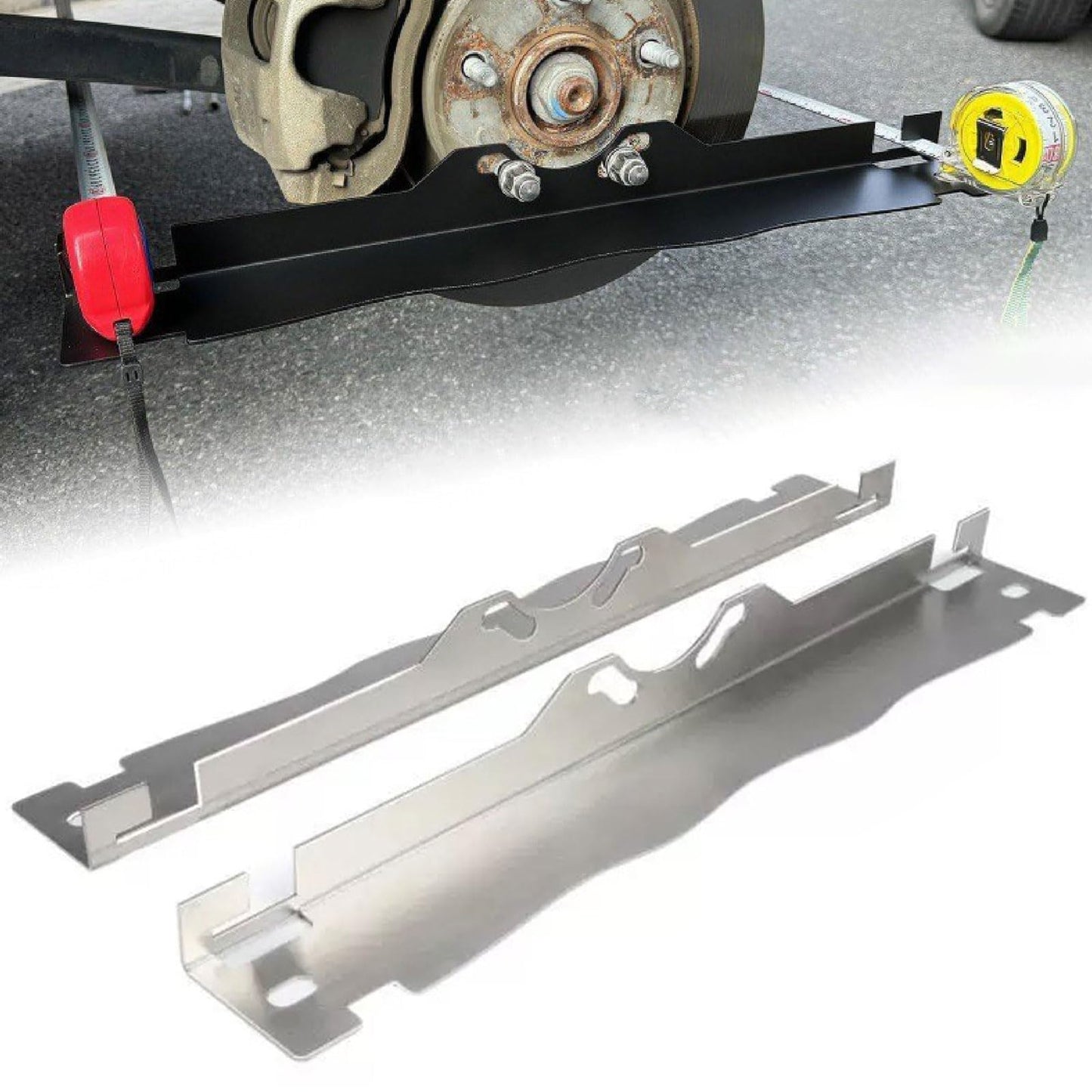 Tiandirenhe 2pcs Heavy Duty Toe Alignment Tool Plates, Wheel Alignment Tool Plate with Hanging Holes, Alignment Tools Automotive, Car Front End Alignment Tool for Cars, Silver