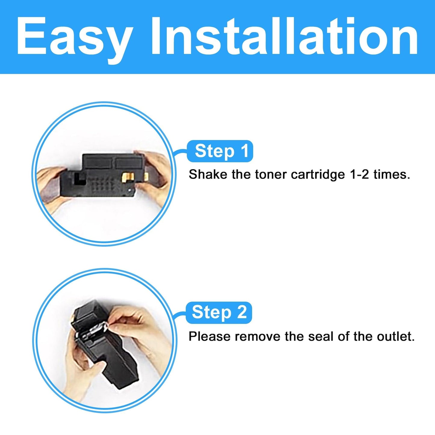 LCL Compatible Toner Cartridge Replacement for Xerox 106R01630 106R01627 106R01628 106R01629 for Xerox Phaser 6000 6010 6010N WorkCentre 6015 6015N (4-Pack, Black, Cyan, Magenta,Yellow)