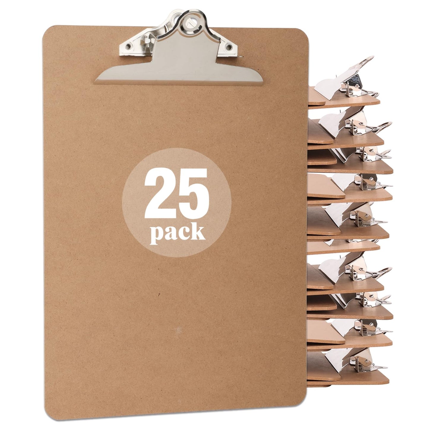 Juvealoe Wood Clipboard, Letter Size 8.5 x 11 Clip Board with Heavy Duty Butterfly Clip, 9 x 12.5 in, Suitable for Classroom, Students, Kid, Office Supply & School Supply(Pack of 25)