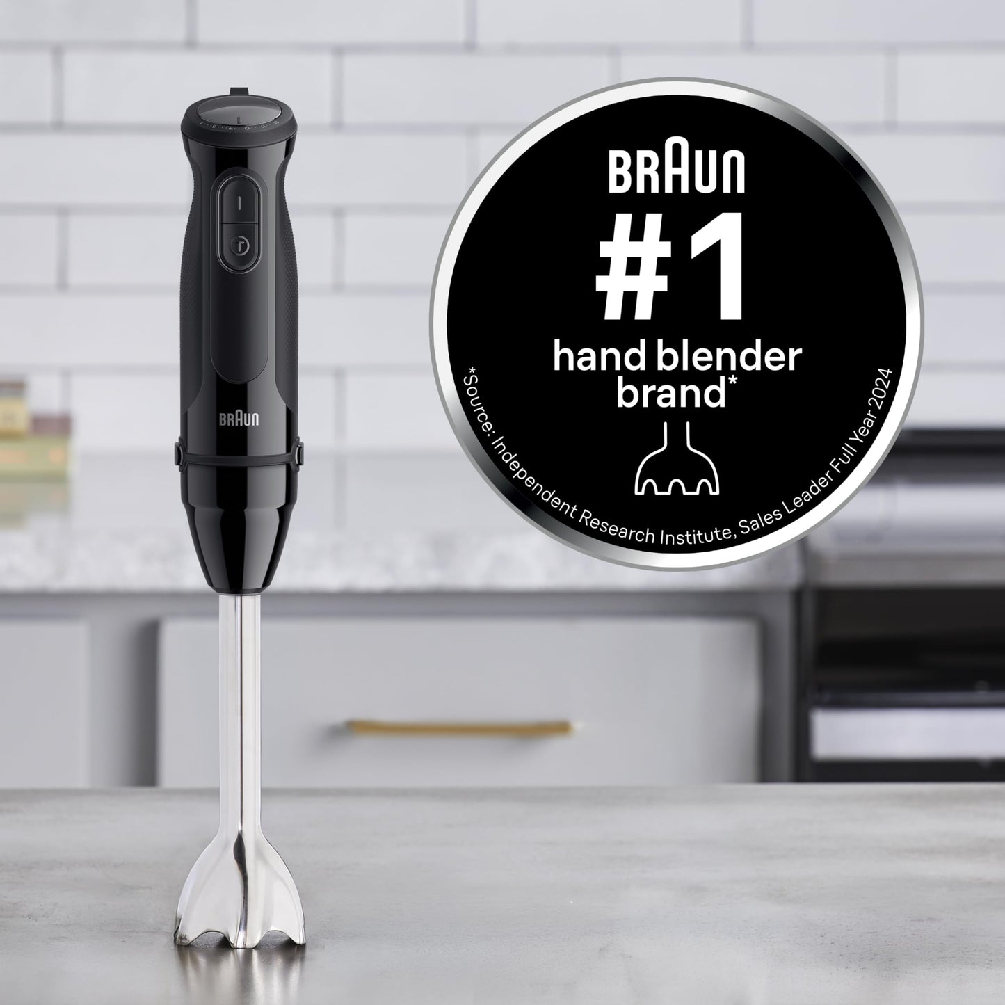Braun MultiQuick 5 Vario Hand Blender, Immersion Blender with PowerBell Technology, Minimized Splashing, 21 Speeds + TurboBoost, EasyClick Attachments, Perfect for Whisking & Chopping, Black–MQ50001M