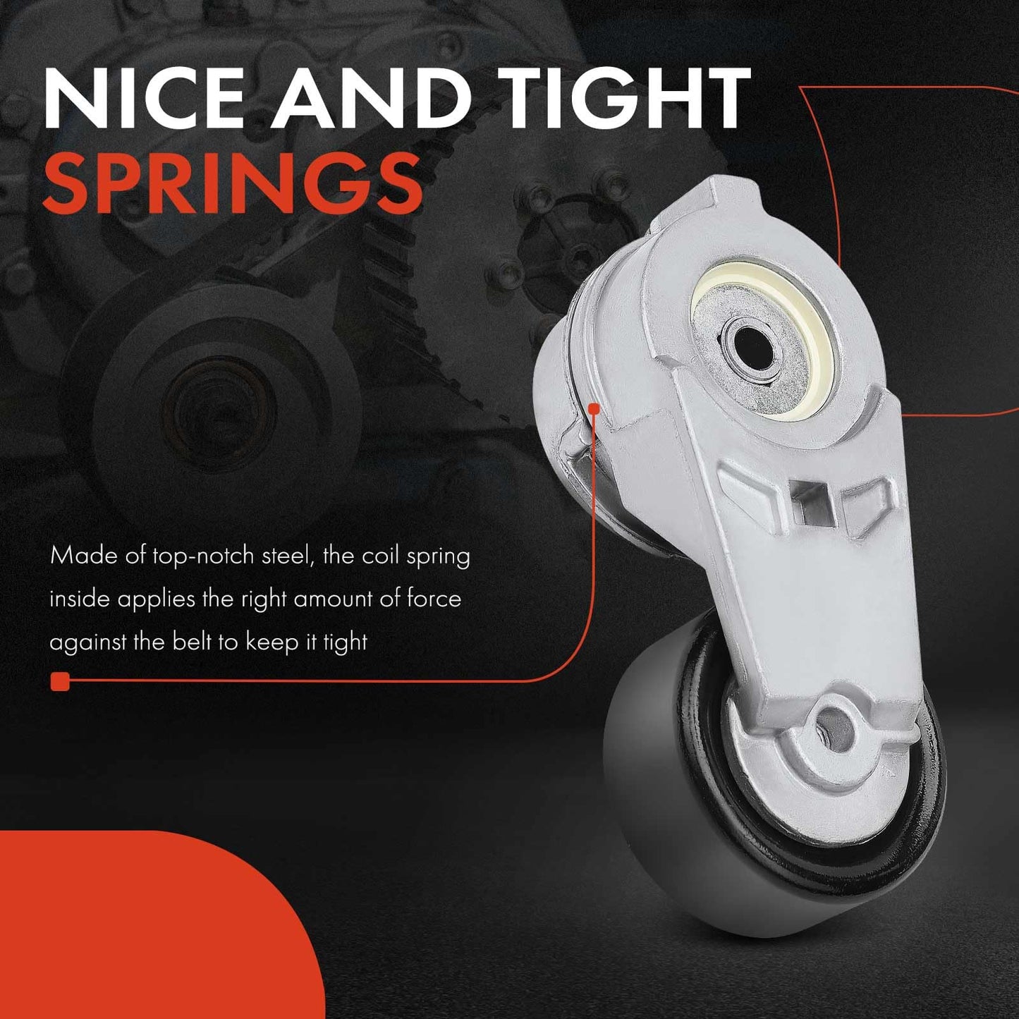 A-Premium Belt Tensioner Assembly with Pulley Compatible with Chevrolet Colorado Trailblazer & GMC Envoy Canyon & Hummer H3 & Buick Rainier & Saab 9-7x & Oldsmobile Bravada