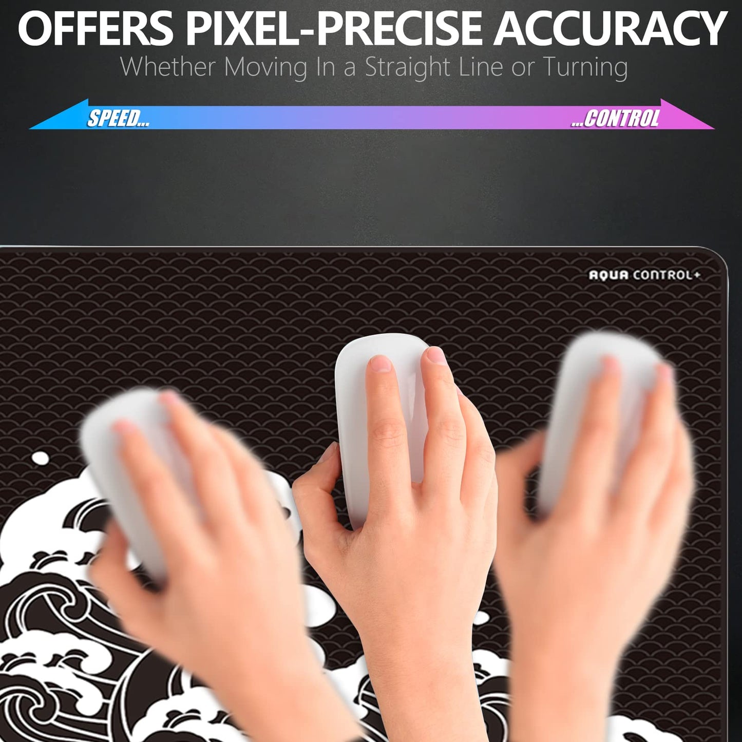 X-Raypad Aqua Control Plus Wave Gaming Mouse Pad, Ultra-High Precision Mouse Pad with Perfect Speed and Control Capability, Consistent X and Y Glide, Designed for Fps Players with Low DPI Requirements