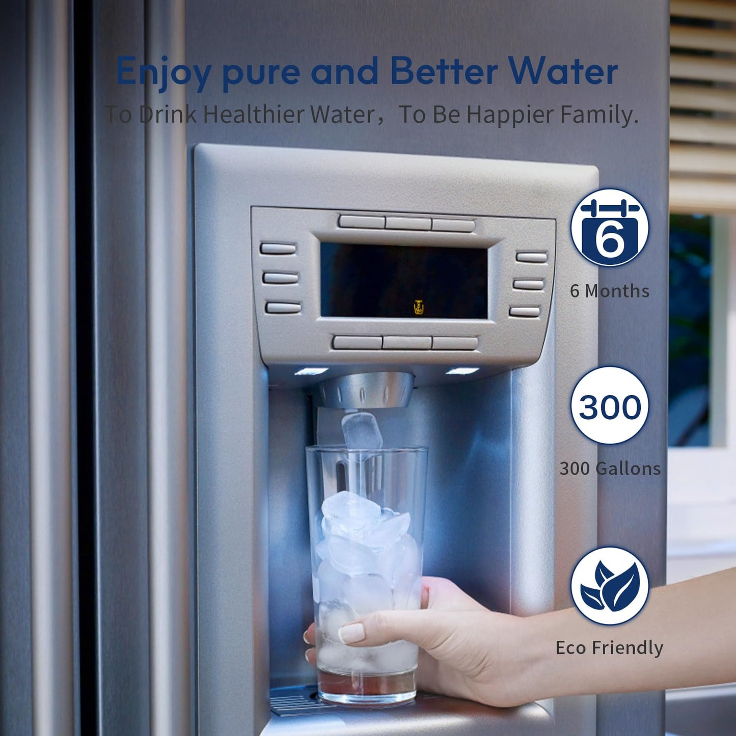 Perfect Ice Refrigerator Water Filter Compatible with Whirlpool EDR3RXD1,EDR3RXD1B,4396841,4396710,4396710P,4396710B, Kenm0re 9083,9030,46-9030(3 Pack Blue)