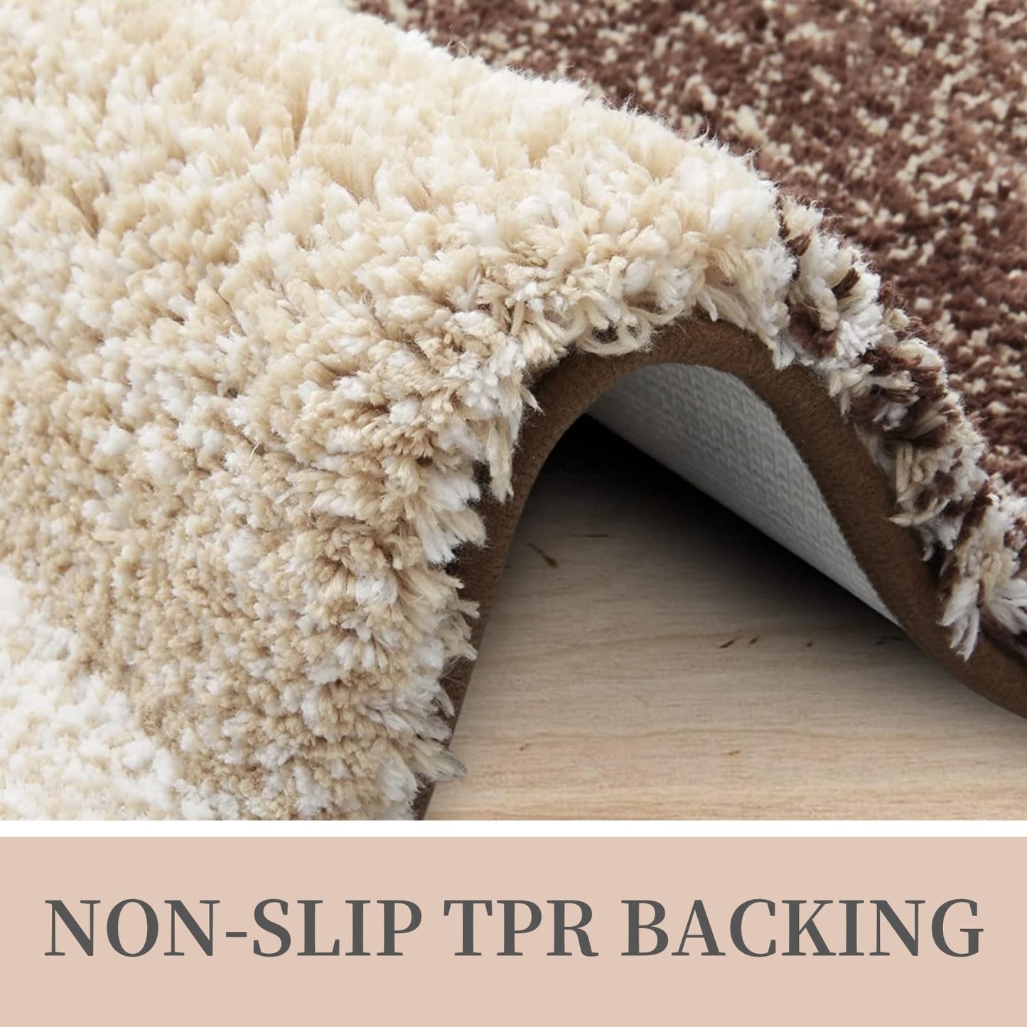 OLANLY Luxury Bathroom Mat Set 2 Piece, Soft Microfiber Absorbent Bath Mat and U-Shaped Contour Toilet Mat, Non-Slip Bathroom Rug Set, Machine Wash, Bath Mats for Bathroom, (24"x16"+24"x20", Brown)