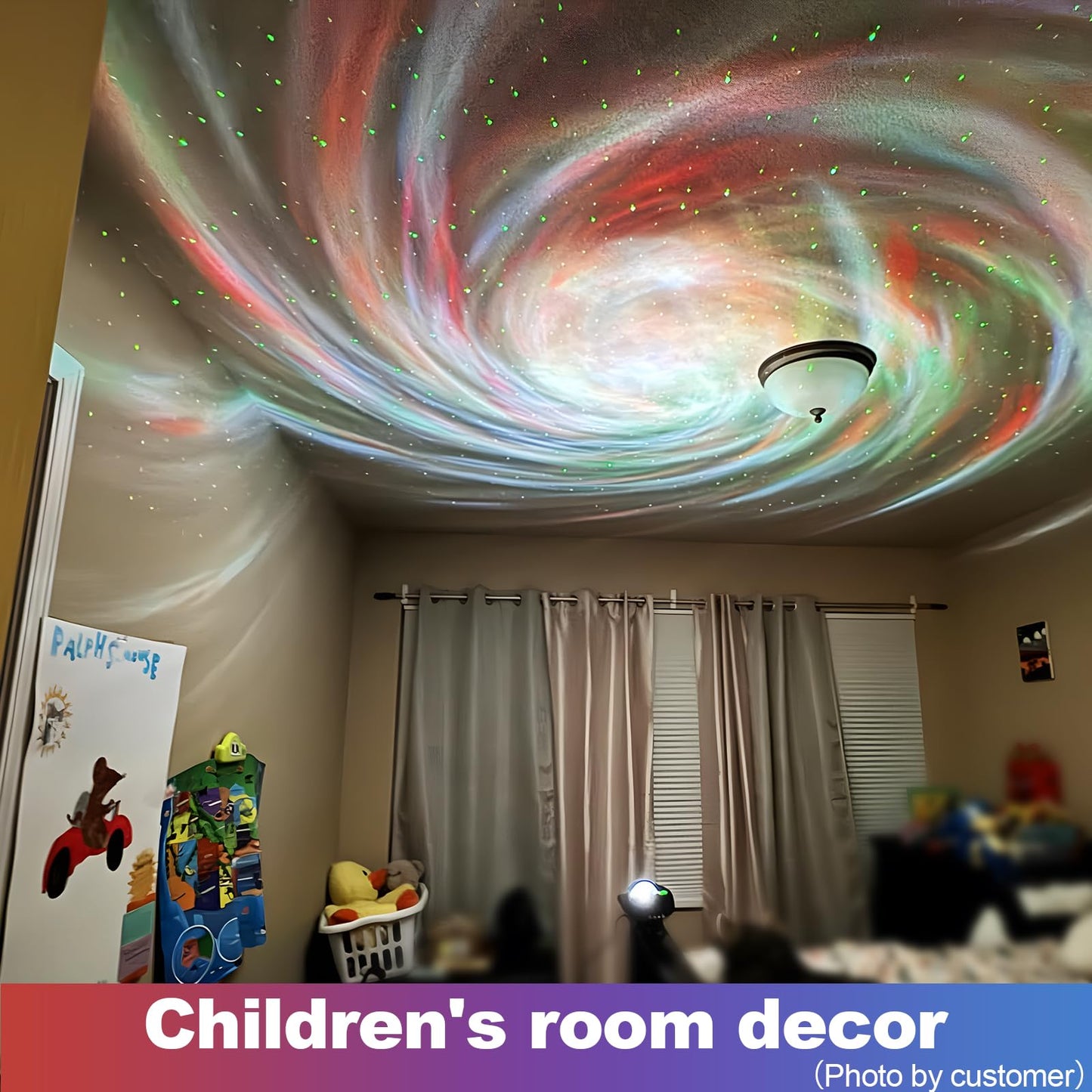 The Largest Coverage Area Galaxy Lights Projector,FLITI Star Projector,with Changing Nebula and Galaxy Shapes Night Light,Ideal for Room Decor,Valentines Day Gifts (Black)
