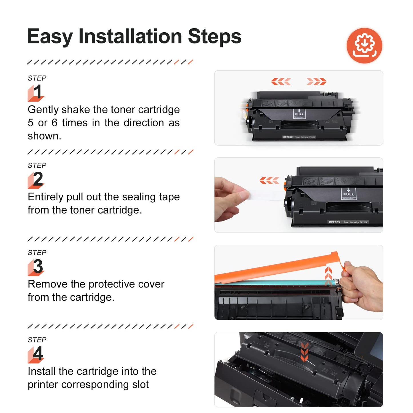 V4INK 2 Pack Compatible Replacement for HP 80X CF280X Toner Cartridge - for use in HP LaserJet Pro 400 M401dne, HP Pro 400 M401n, HP Pro 400 M401dw, HP Pro 400 MFP M425dn Series Printers