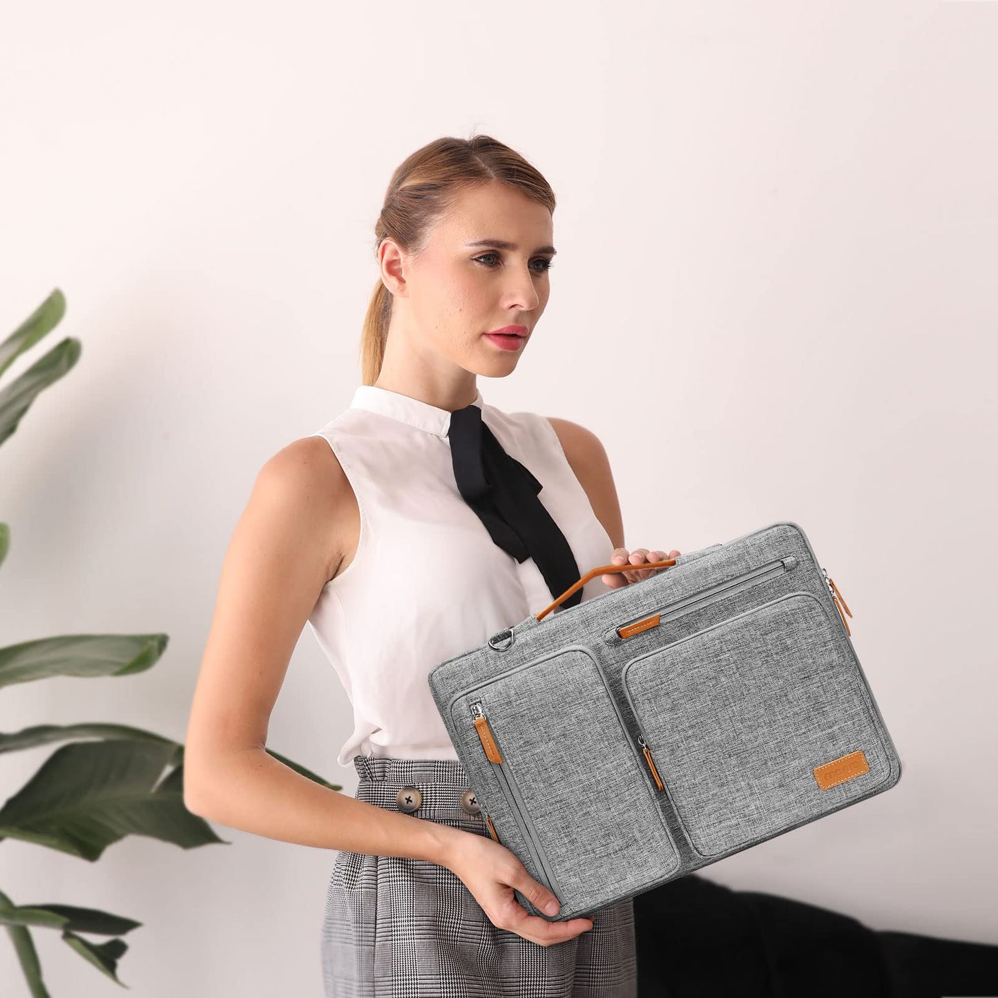 MOSISO 360 Protective Laptop Shoulder Bag,17-17.3 inch Computer Bag Compatible with MacBook, HP, Dell, Lenovo, Asus Notebook,Side Open Messenger Bag with 4 Zipper Pockets&Handle, Gray