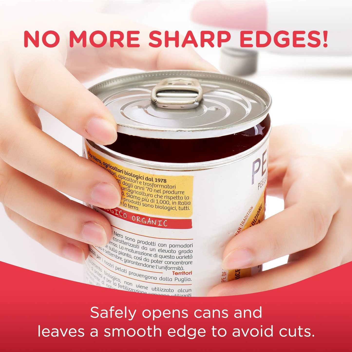 Kitchen Mama Auto Electric Can Opener: Safe, Easy with One Touch, Smooth Edge, Battery Operated, Cordless, Automatic Can Opener for Seniors with Arthritis, Hand Held Appliances, YES You CAN (Red)