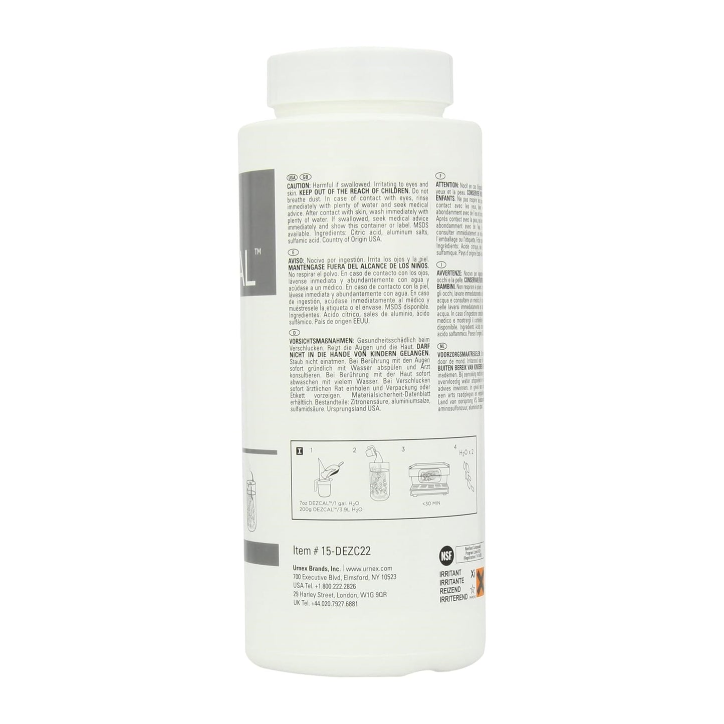 Urnex Dezcal Activated Scale Remover, 900g Bottle