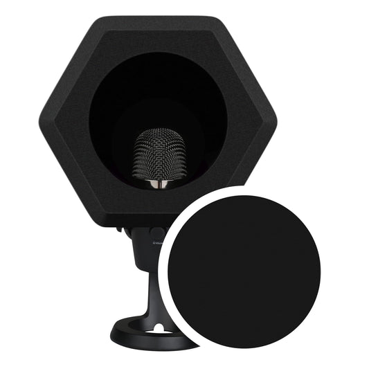 Microphone Isolation Ball, Acoustic Filter for Studio Recording Mic, with Dual Layer Pop filter Sound-Absorbing Foam Five-sided Seal Design Effectively Reduce Noises and Reflections