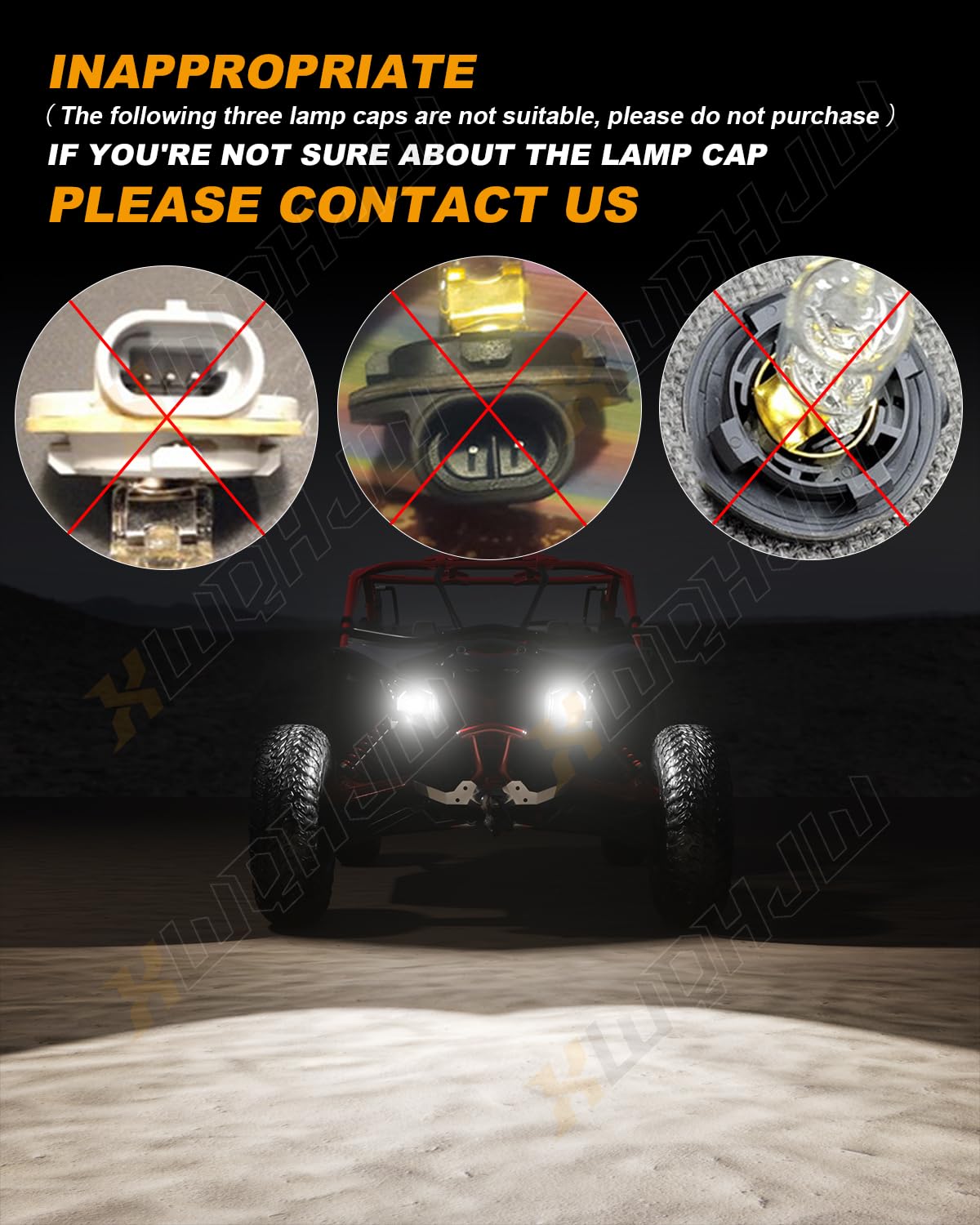 2 PCS HR3 LED Bulbs, For 34901-A21 92069-0019 34901HR3A21 ATV UTV Motorcycle Headlights High or Low Beam Fog Light DRL, 12PCS 3570 LED Chips, 6000K White Super bright, Halogen Replacement