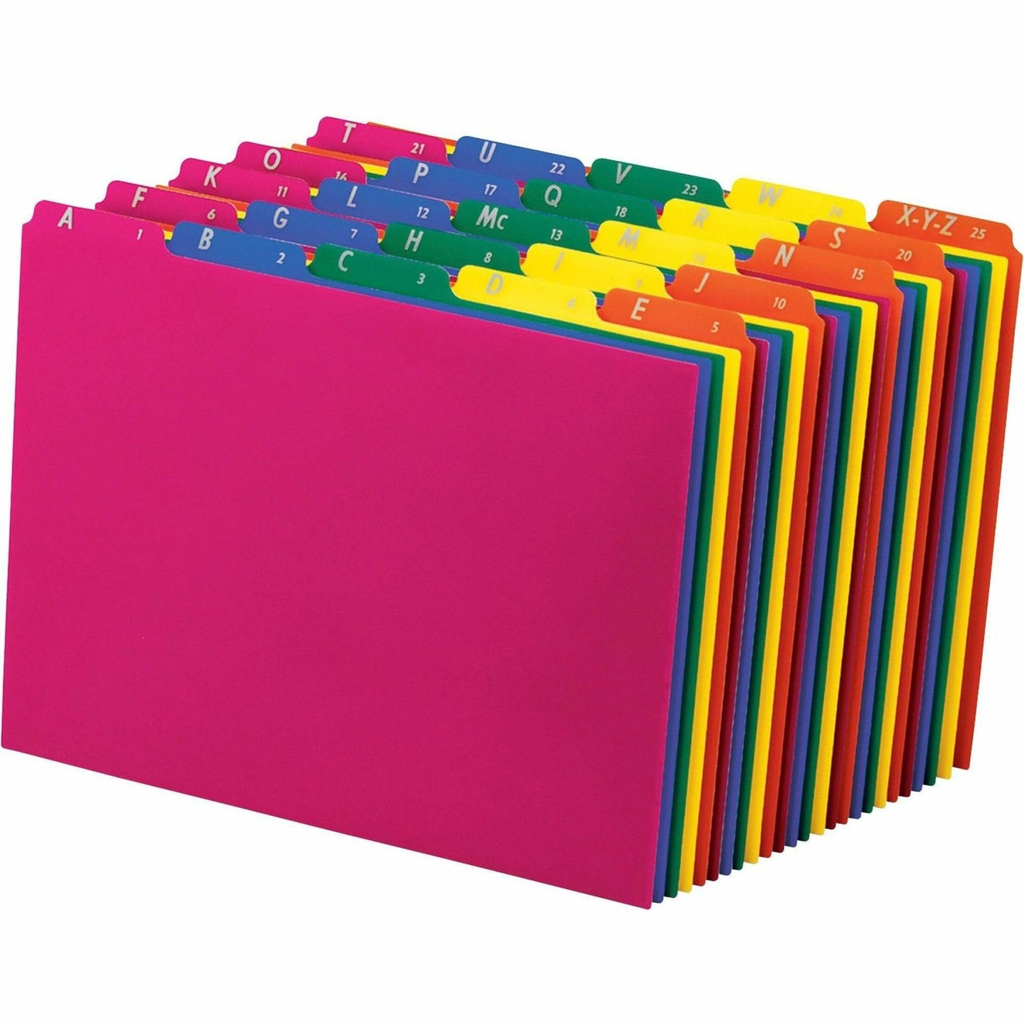 Pendaflex Poly File Guides, A-Z, 1/5 Cut Top Tabs, Letter, Assorted Colors, Alphabetic(A-Z),(40142)