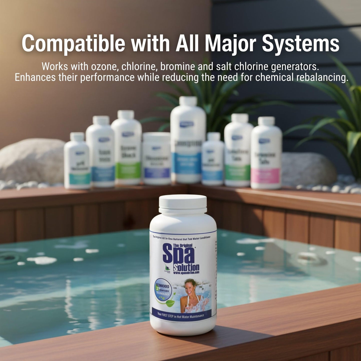 Spa Solution Original All in-One, All Natural, Enzyme Based, Non Toxic, Non Allergenic, Environmentally Friendly, Hot Tub Water Conditioner 16oz