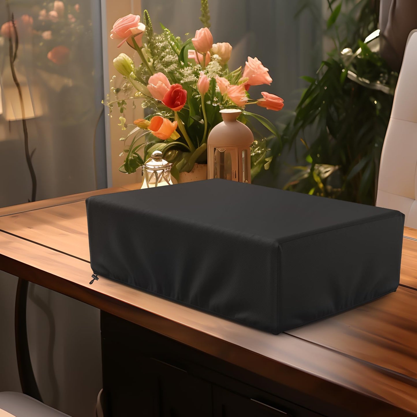 MUTUSHI Record Player Turntable Cover Turntable Dust Cover Suitable for Universal Record Players 18"L x 15"W x 5.5"H Black