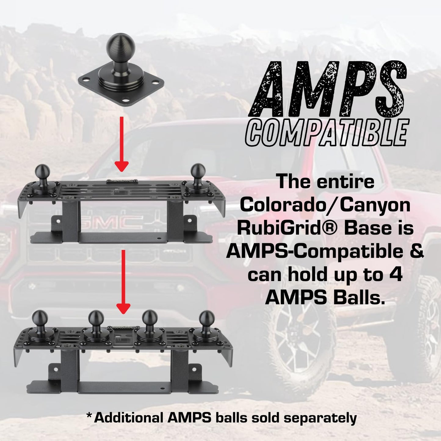 Bulletpoint RubiGrid Metal Dash Mount Phone Holder Compatible with 2023+ Chevrolet Colorado & GMC Canyon