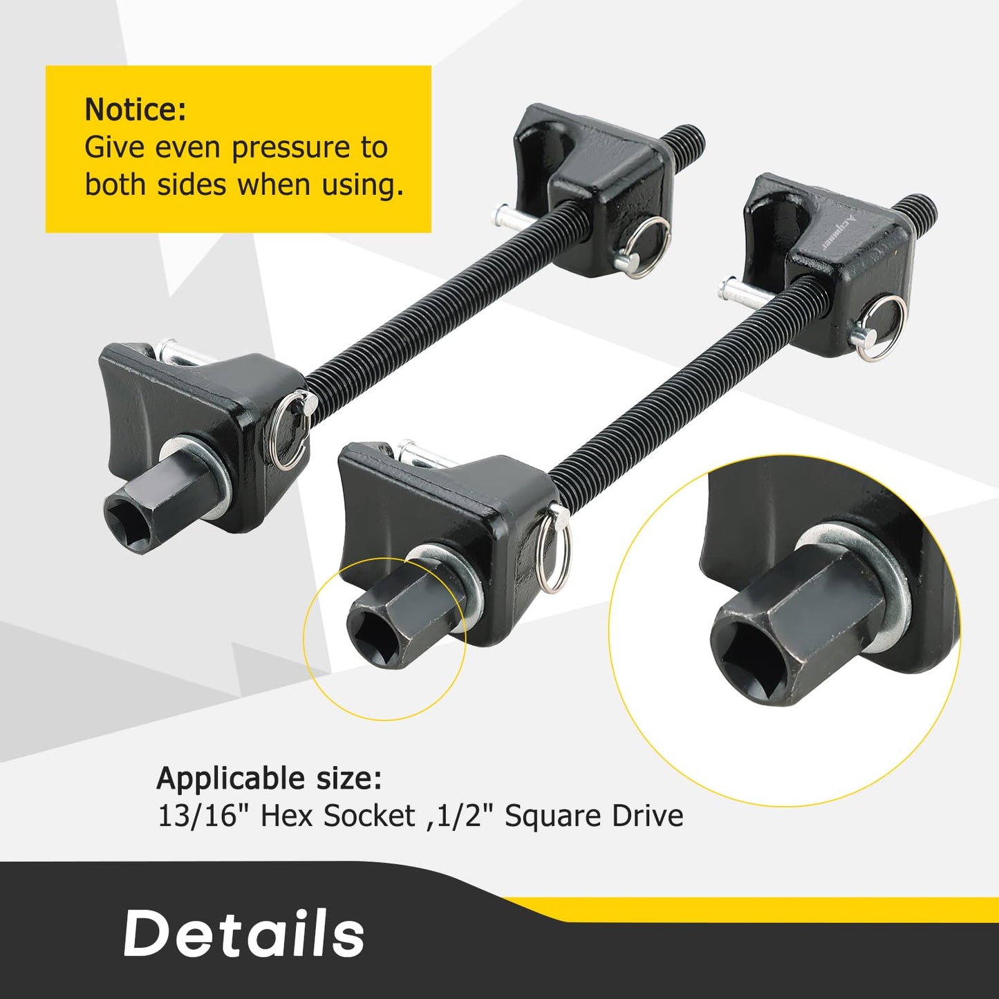Acymner Macpherson Strut Spring Compressor Tool Kit | Universal Coil Spring Compressor Tool, 1/2" Square Drive Heavy Duty Strut Compressor for Car Truck Motorcycle,with Detent Pins,Set of 2,300mm